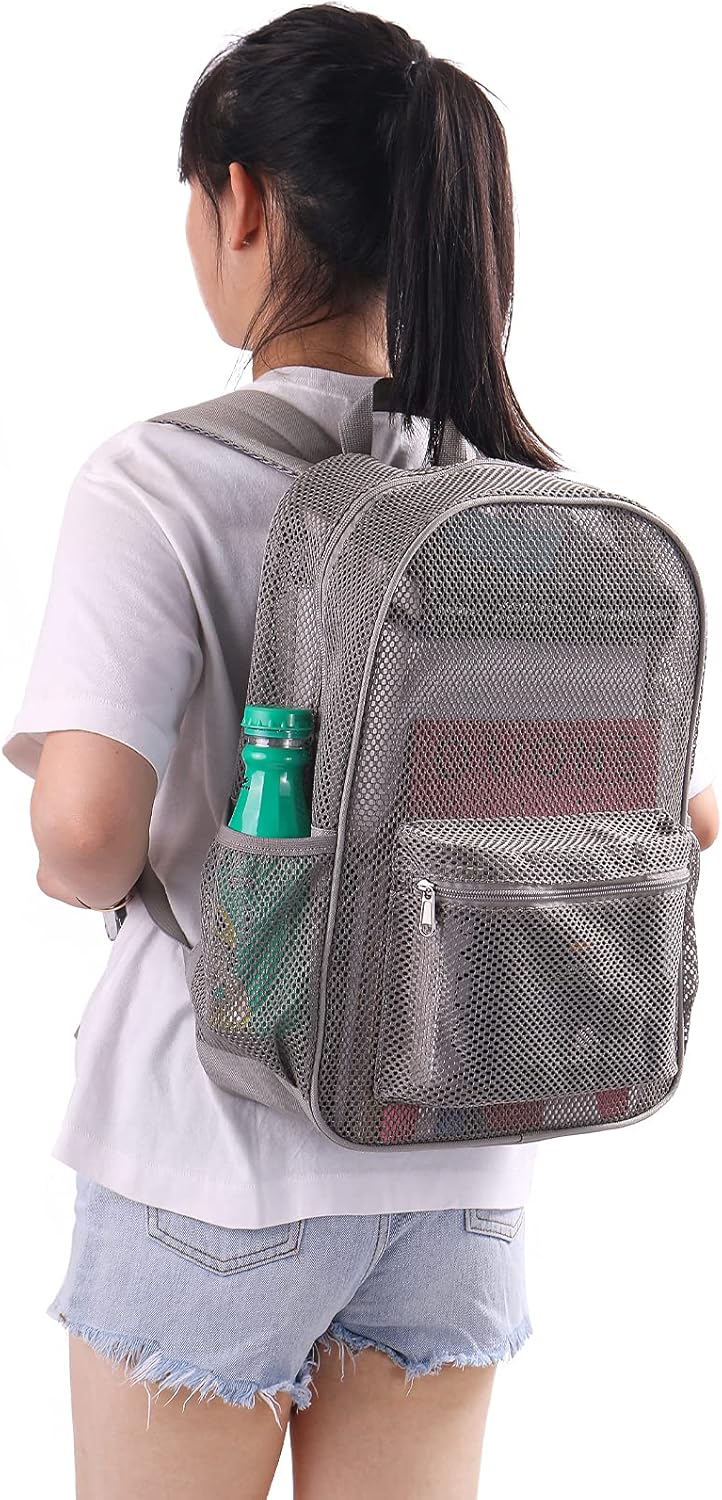 Duty Mesh Backpacks for Adults,See Through Backpack for Swimming Work Outdoor, Diving Backpack Carry Portable Oxygen Concentrators (Grey) - Image 7