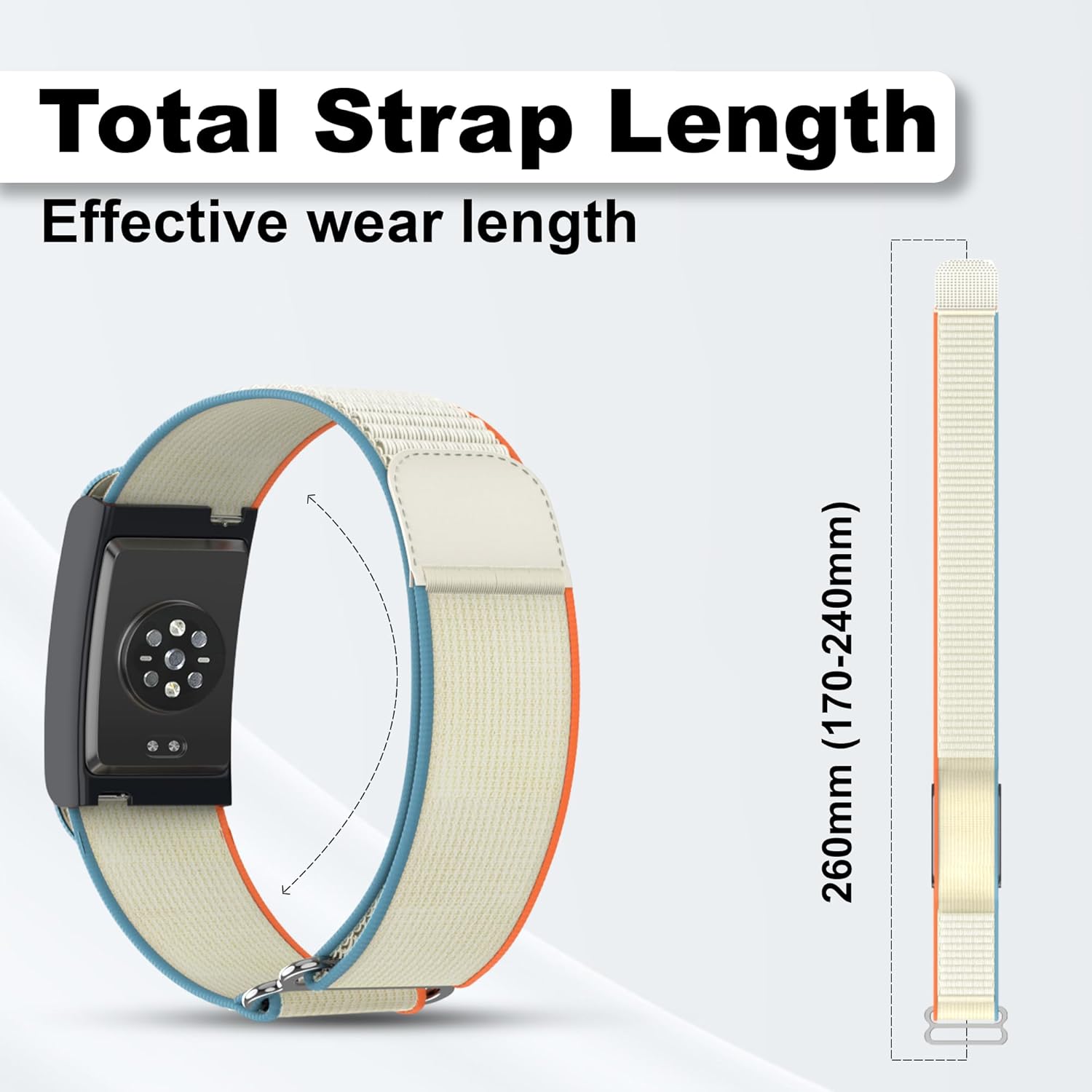 Nylon Replacement Band, Compatible with Amazfit Helio Strap – Adjtable, Breathable Sport Wristband for Fitness Tracker, Comfortable for All-Day Wear - Image 3