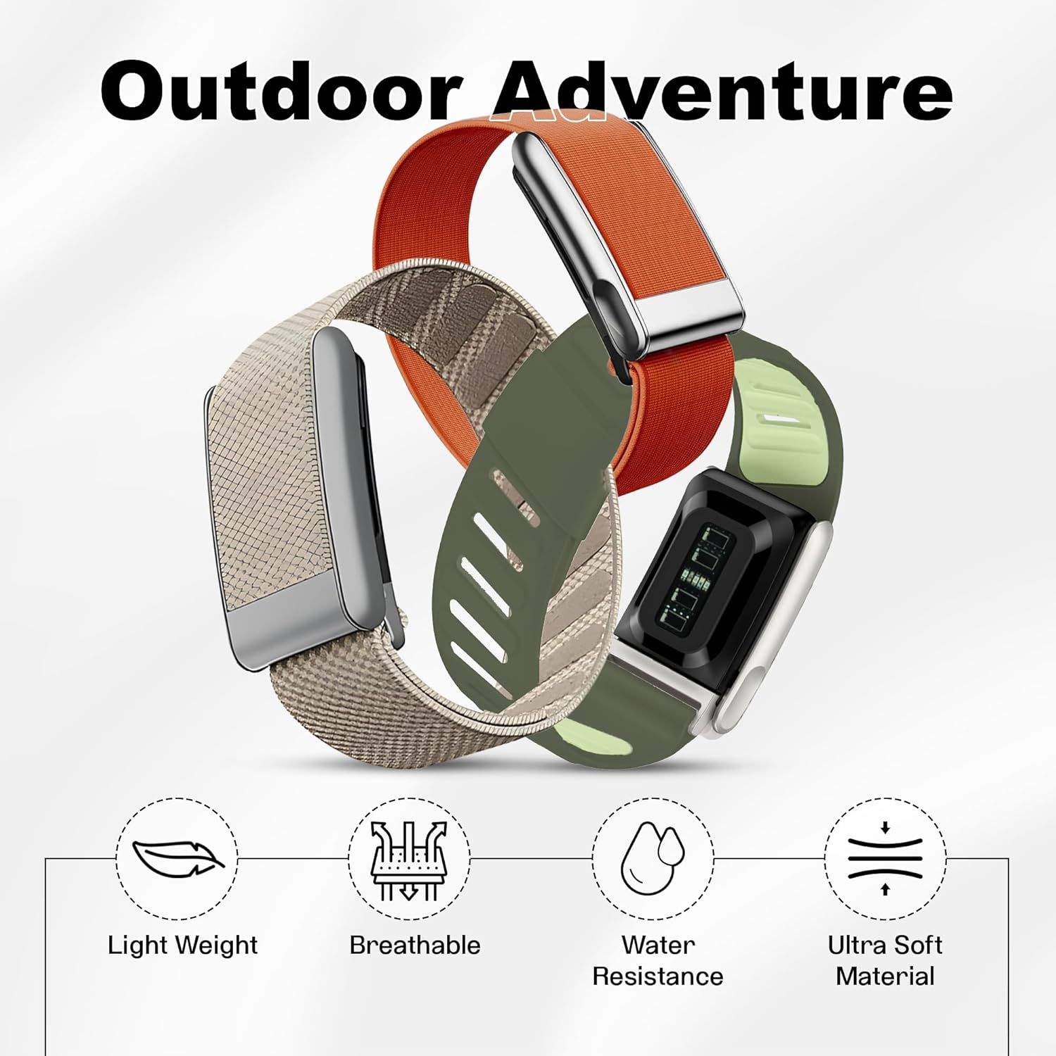 Multi-Pack Wrist Bands Compatible with Whoop 5.0, Peak, One & Life MG – Hydroknit Nylon, Sport Silicone, Premium Nylon – Replacement Straps with Hook, Clasp, Quick Link Slider - Image 3