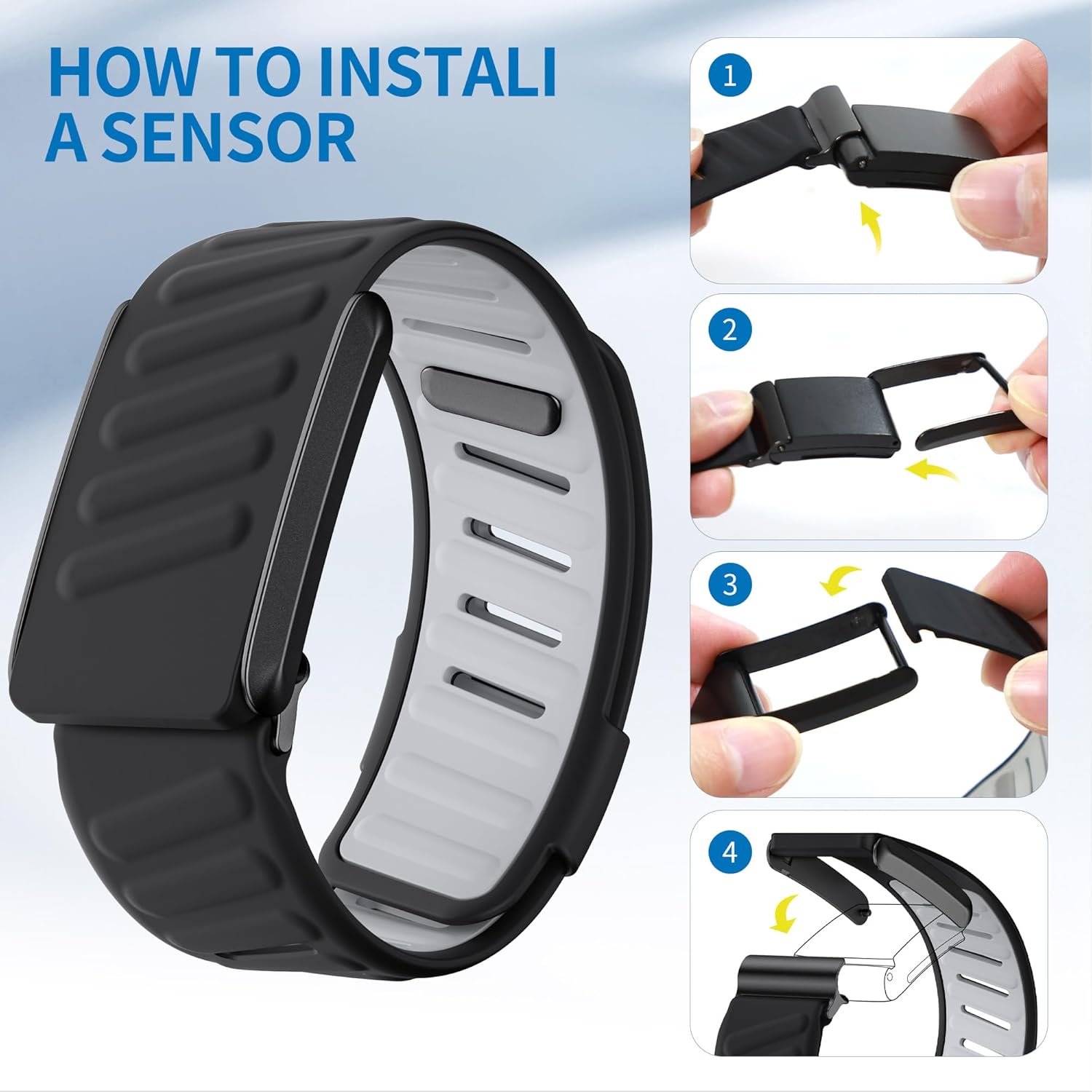 Comfort Durable Silicone Wristband Compatible with WHOOP 4.0 Band, Soft Silicone Sports Loop Strap for Men & Women, with U Shapped Connector - Image 4