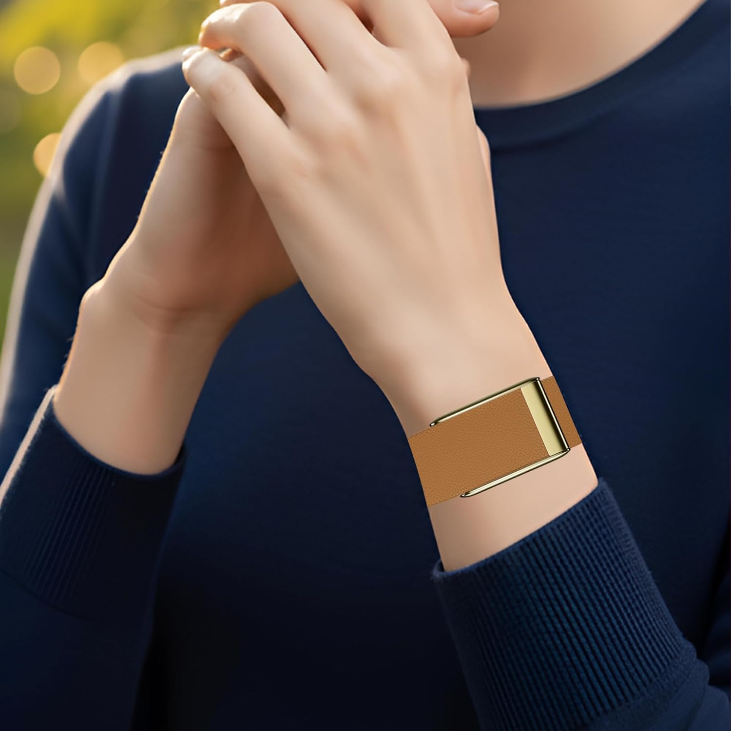 Luxe Tapered Leather Replacement Band Compatible with WHOOP 5.0, One, Peak, and Life Fitness Tracker – Durable & Comfortable | Not for Whoop Gen 4 - Image 7