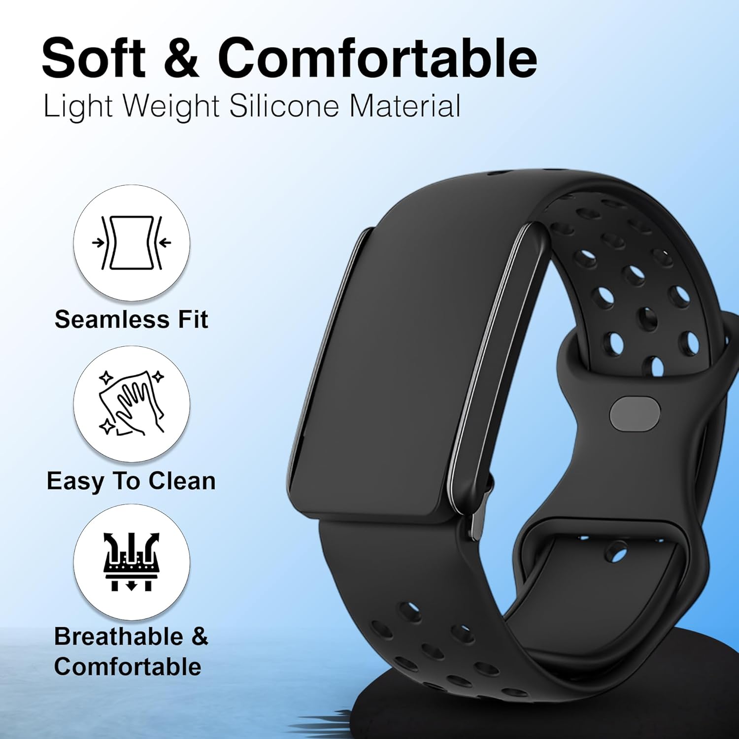 Silicone Replacement Band Compatible with WHOOP 4.0 – Adjtable Sport Strap for WHOOP Fitness Tracker – Breathable, Durable, Comfortable - Image 2