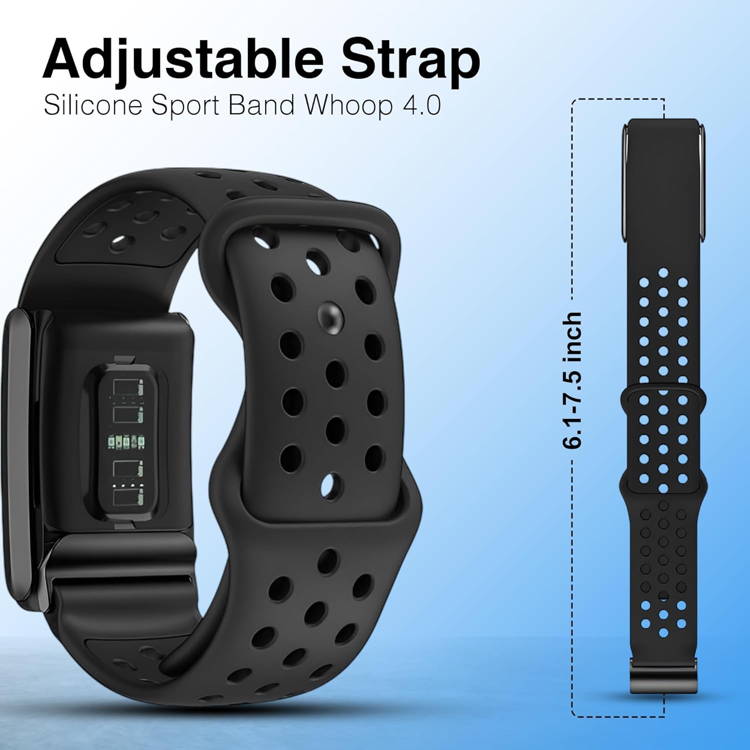 Silicone Replacement Band Compatible with WHOOP 4.0 – Adjtable Sport Strap for WHOOP Fitness Tracker – Breathable, Durable, Comfortable - Image 3