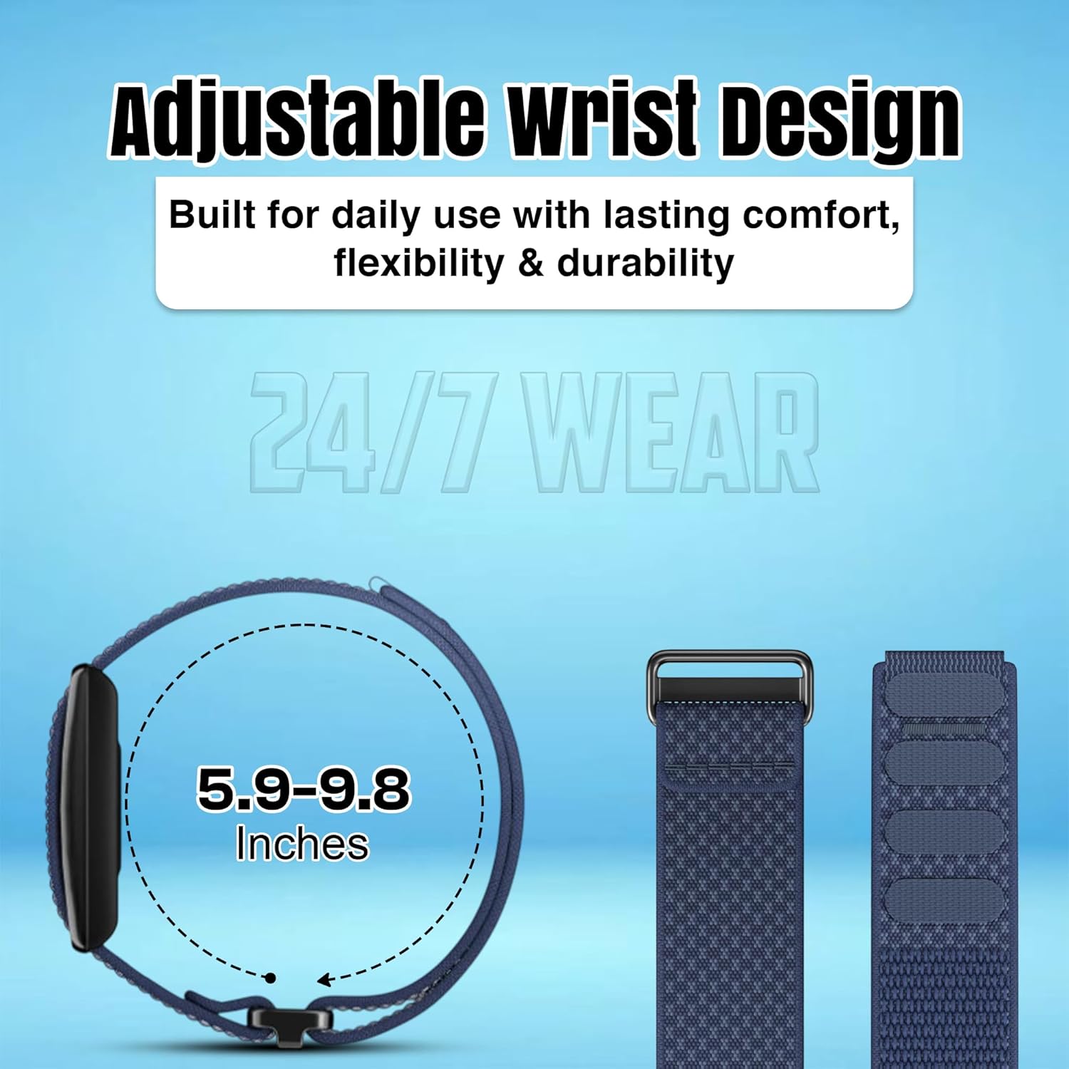 Breathable Nylon Replacement Watch Band Compatible with Polar Loop – Lightweight, Ideal for All Weather e Sport Strap with Adjtable Hook & Loop Closure - Image 3