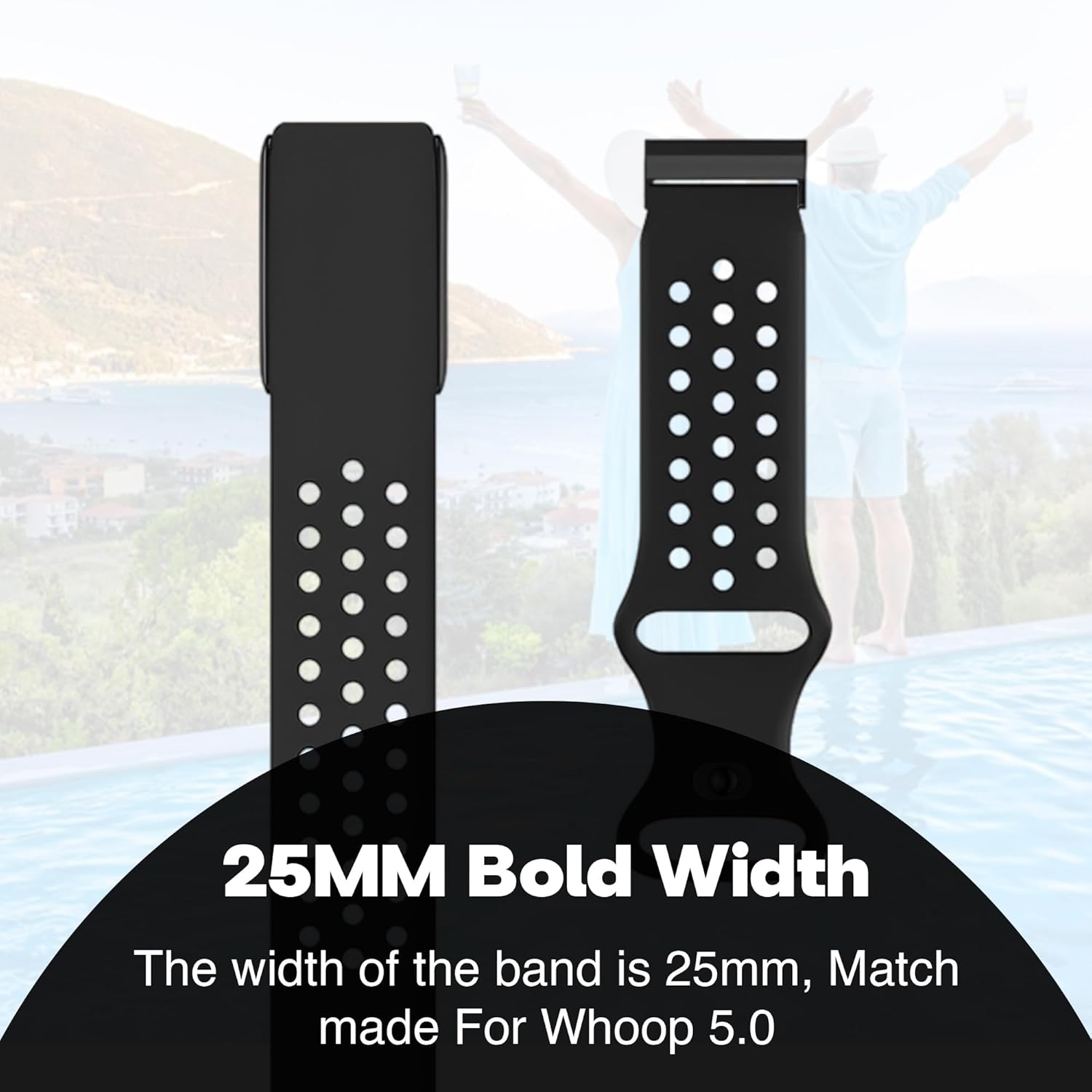 Whoop 5.0 Compatible Silicone Strap – Adjtable Sport-Inspired Band, Breathable & Lightweight Replacement Wristband for Men & Women - Image 3