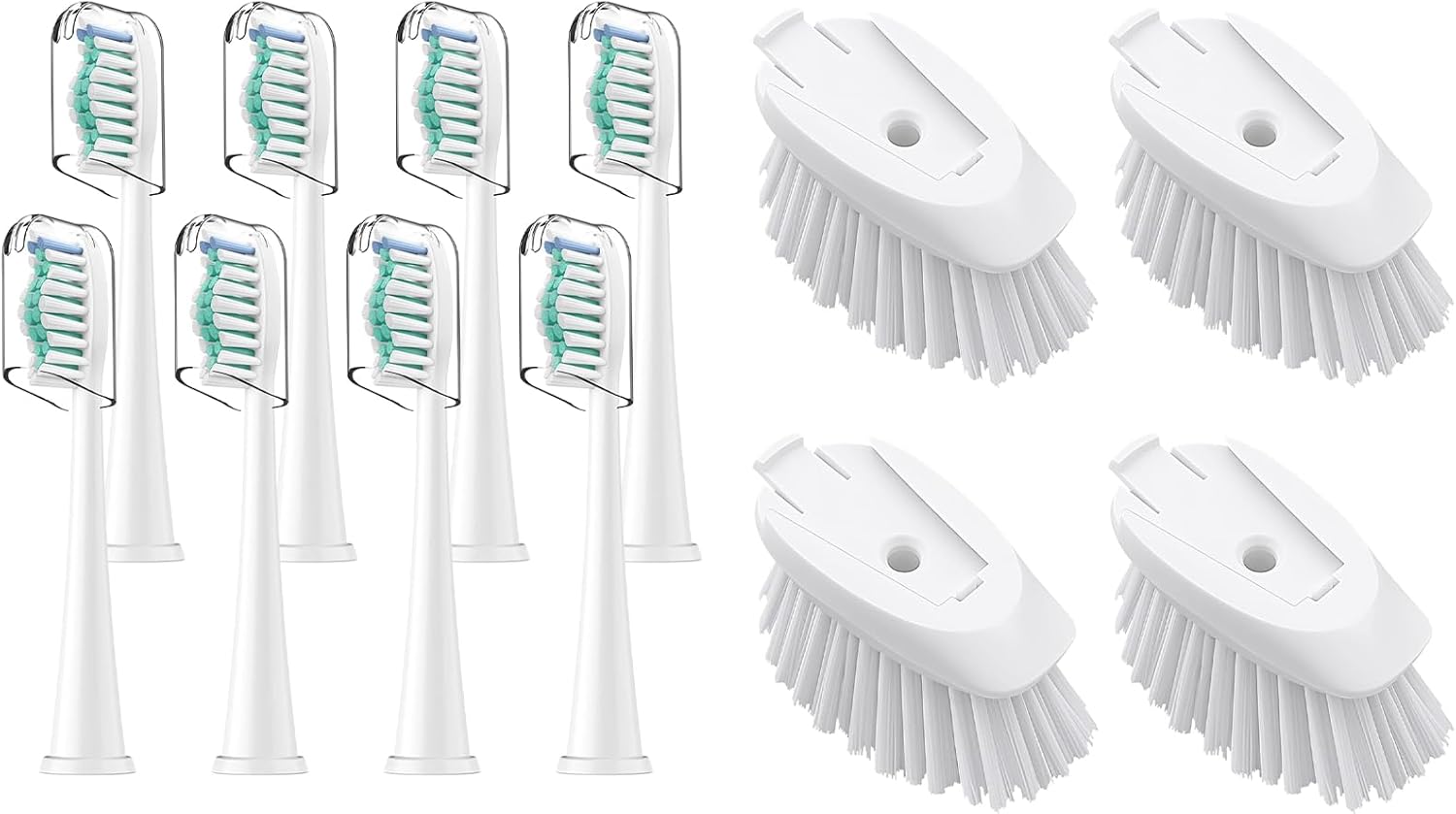 Toothbrh Heads & Dish Brh Refills 4 Pack OXO Dish Scrubber Philips Sonicare Soft Dupont Bristles Replacement Toothbrh Heads for Oral Care - Image 1