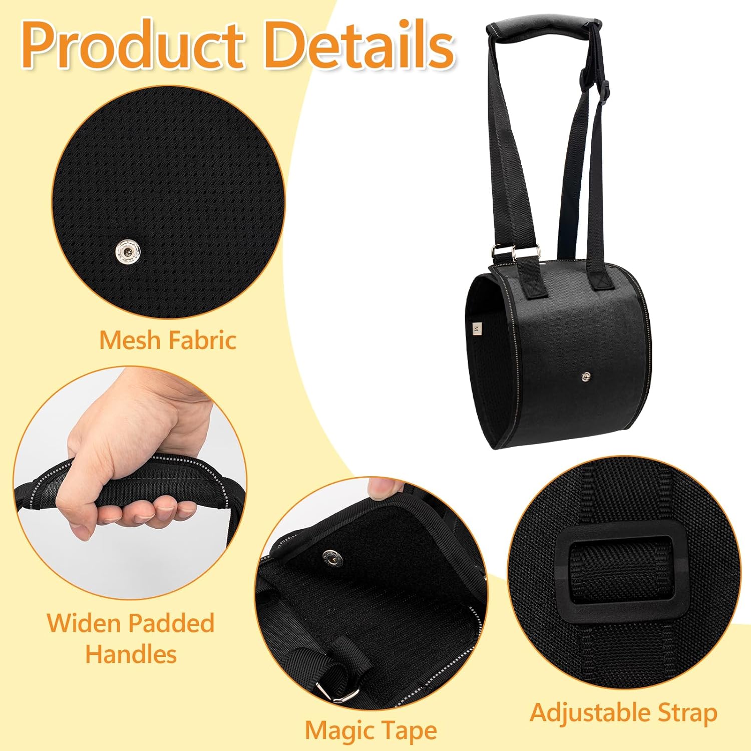 Dog Lift Harness Dog Sling for Large Dogs, Portable Dog Carrier Sling for Back Legs, Ajtable Hip Support Harness for Weak Rear Leg, Assist Senior Disabled Joint Injuried and After ACL - Image 4