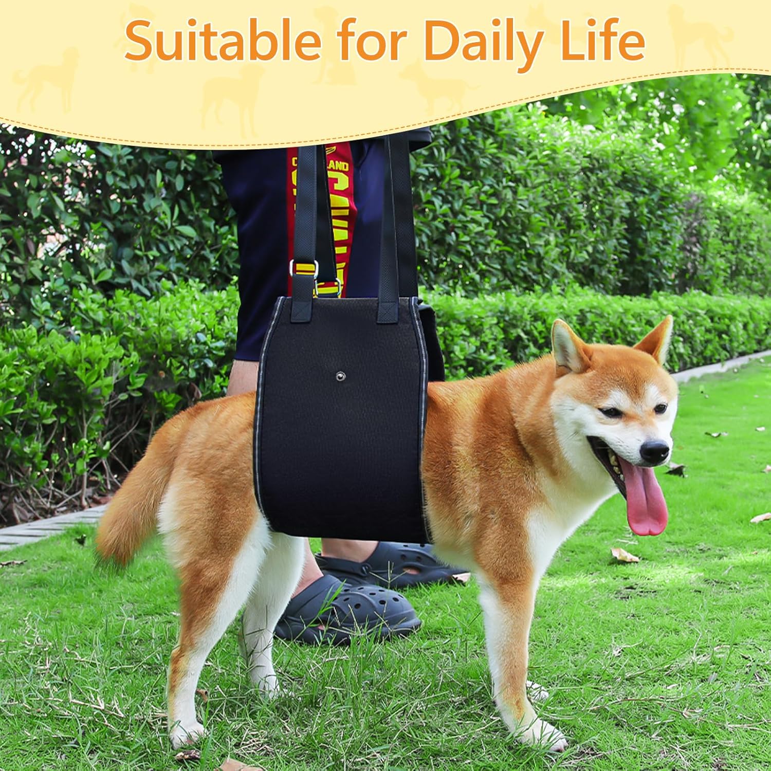 Dog Lift Harness Dog Sling for Large Dogs, Portable Dog Carrier Sling for Back Legs, Ajtable Hip Support Harness for Weak Rear Leg, Assist Senior Disabled Joint Injuried and After ACL - Image 7