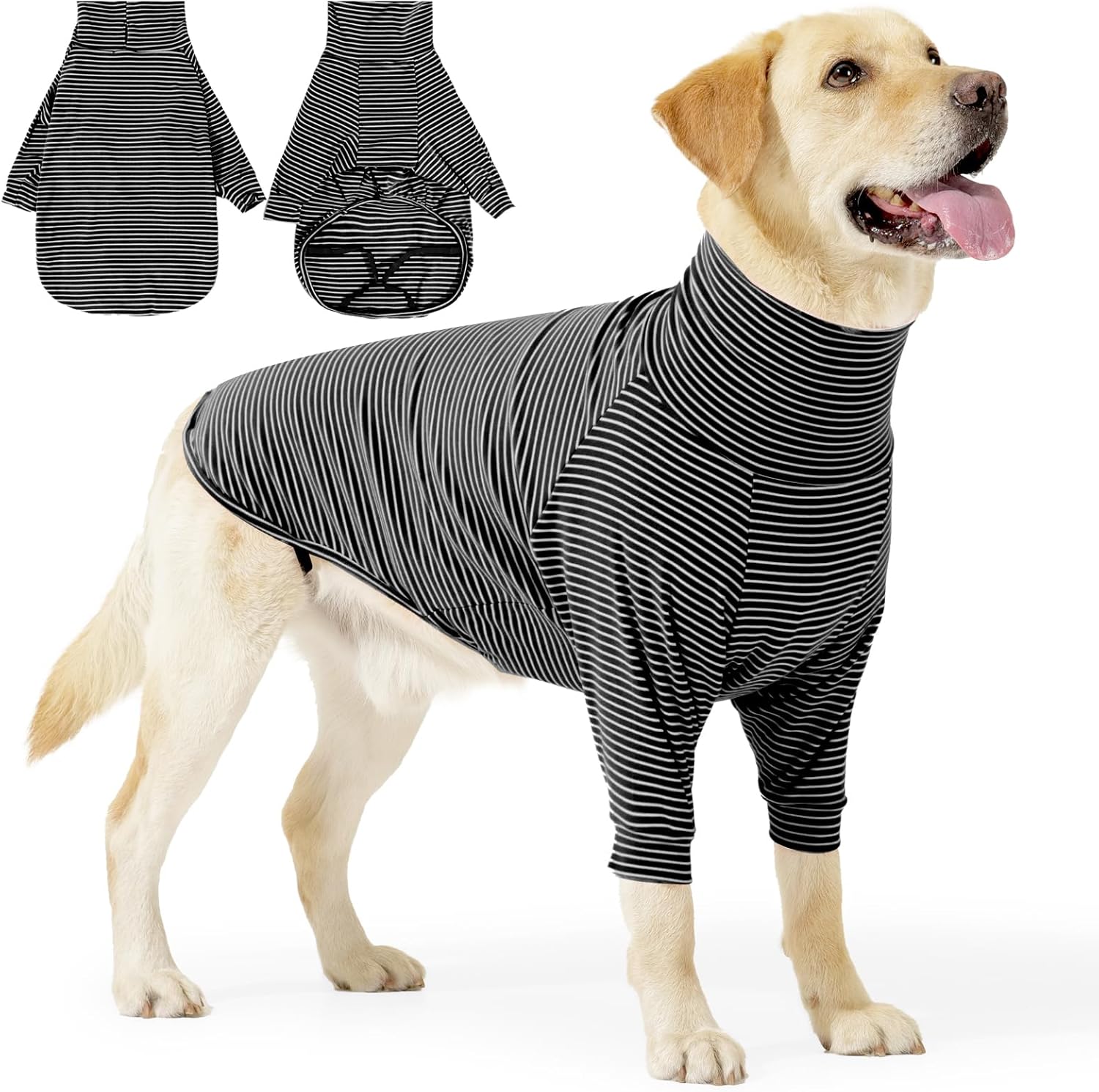 Recovery Suit for Dogs After Surgery Female Male Dog Onesie Neuter Spay Body Suit with Sleeve for Small Medium Large Dogs, Pet Pajama Clothes Anti Licking Surgical Wound Cone Alternative Black - Image 1