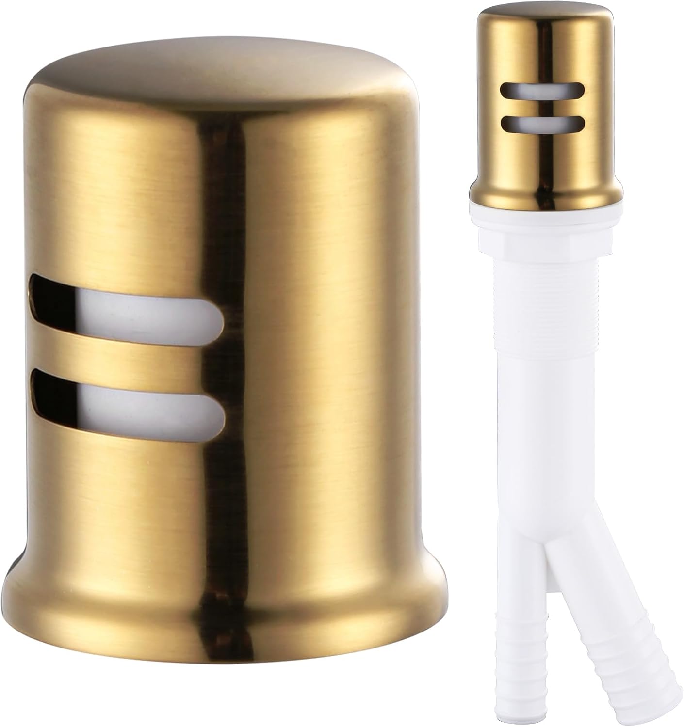 Dishwasher Air Gap Cover, Dishwasher Air Gap Cap for Kitchen Sink, Solid Brass Dishwasher Overflow Vent Cap Replacement Kit, Brushed Gold - Image 1