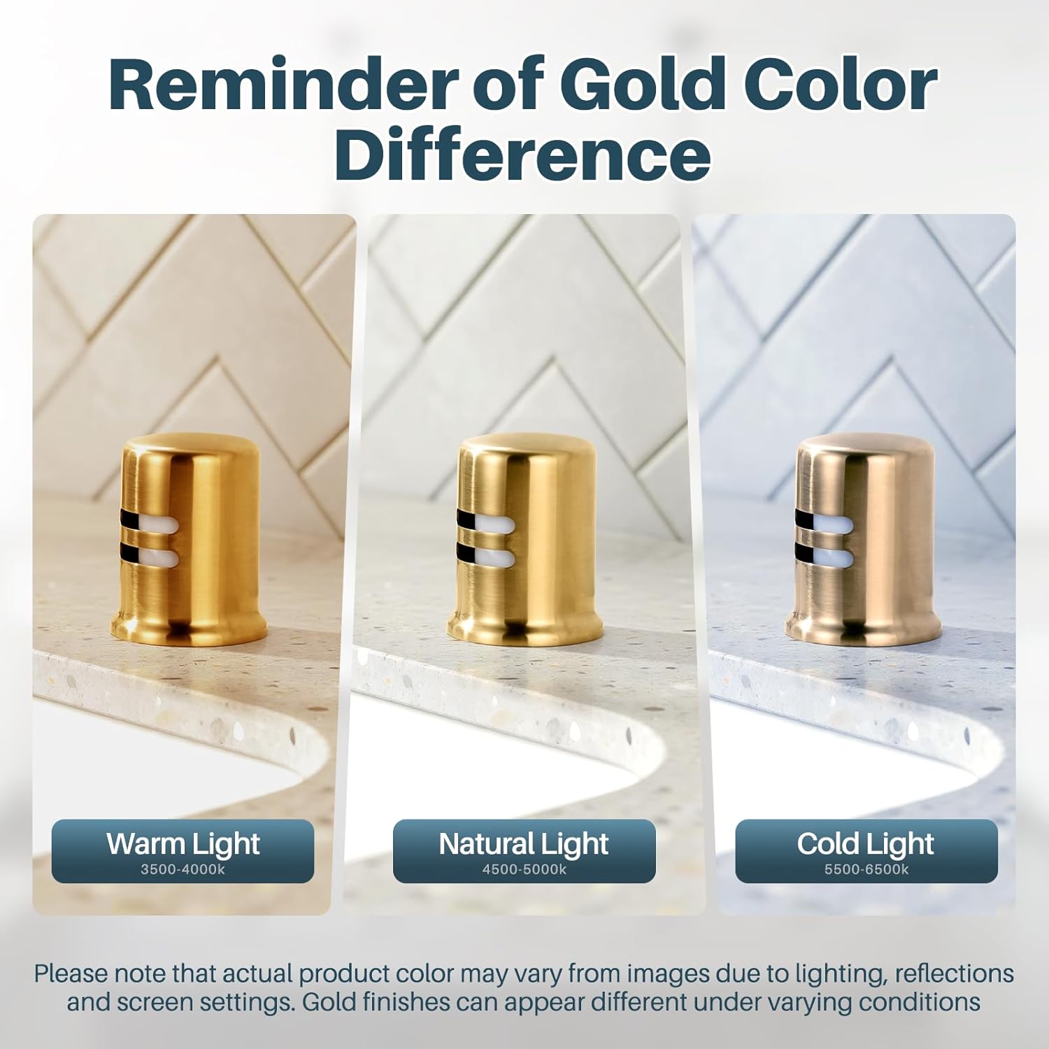Dishwasher Air Gap Cover, Dishwasher Air Gap Cap for Kitchen Sink, Solid Brass Dishwasher Overflow Vent Cap Replacement Kit, Brushed Gold - Image 5