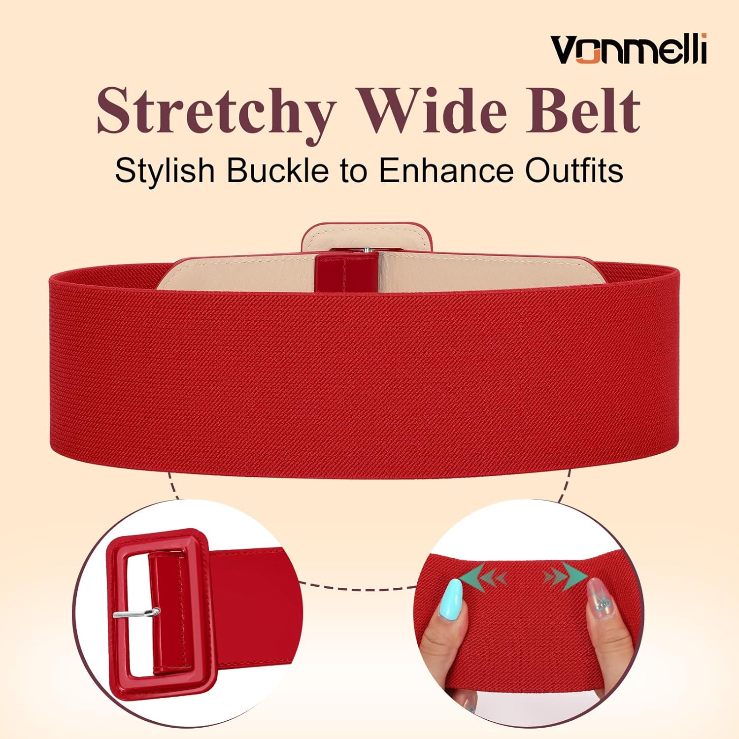 Stretchy Wide Women Belts Elastic Vintage Belts for Women Fashion Ladies Waist Belt for Dress - Image 2