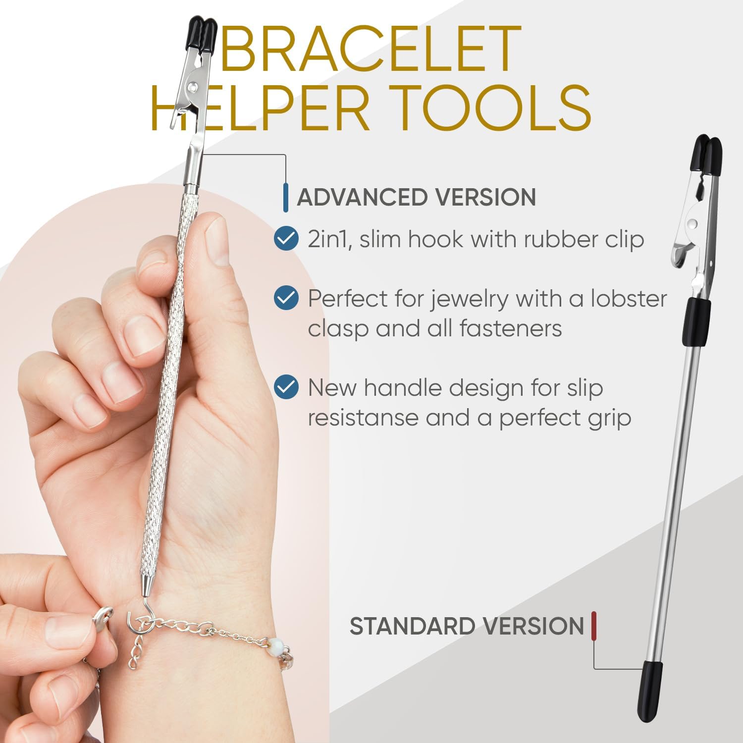 Bracelet Helper Tool with Hook - Fastener Helper Tool for Bracelet, Necklace, Jewelry, Watch - Silver, Teal, Emerald, Bundle - Image 5