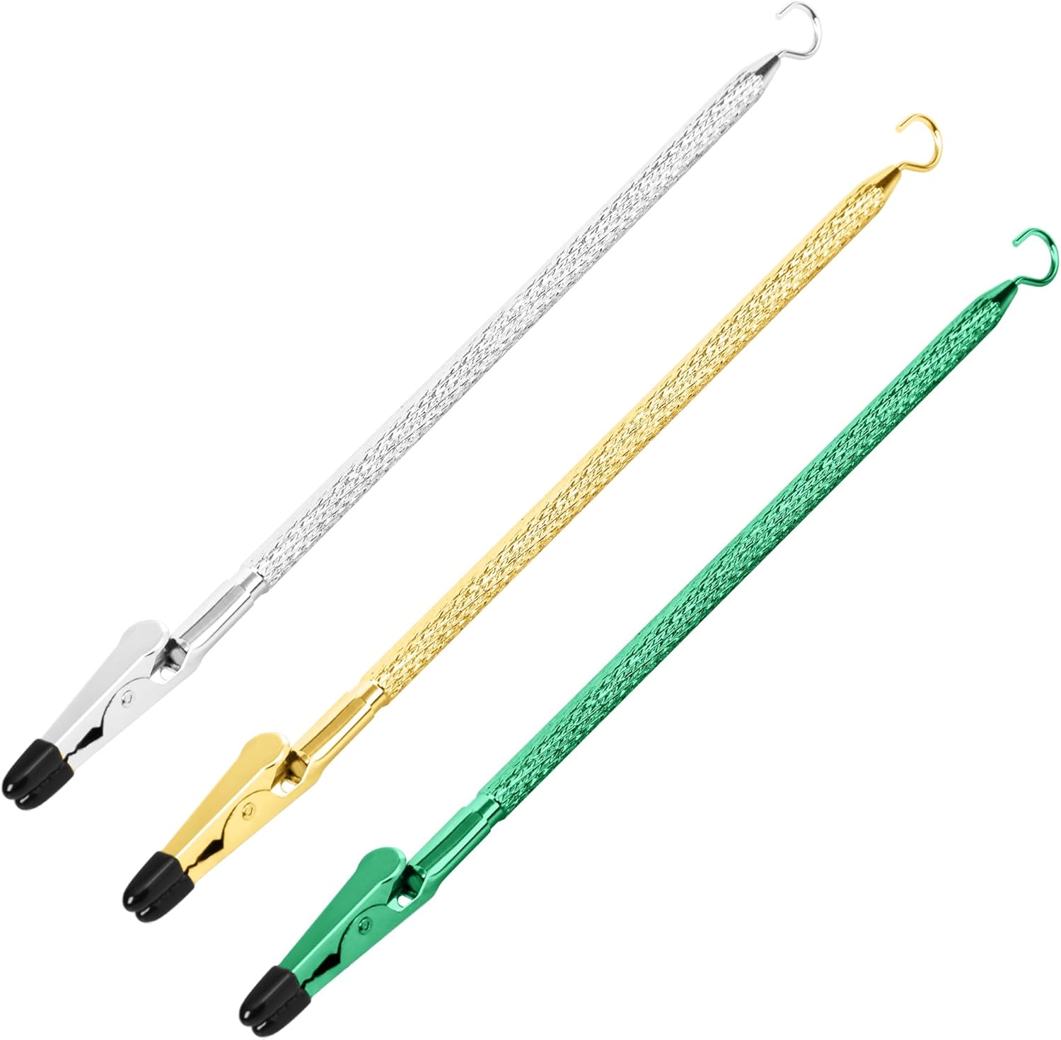 Bracelet Helper Tool with Hook - Fastener Helper Tool for Bracelet, Necklace, Jewelry, Watch - Silver, Gold, Emerald, Bundle - Image 1