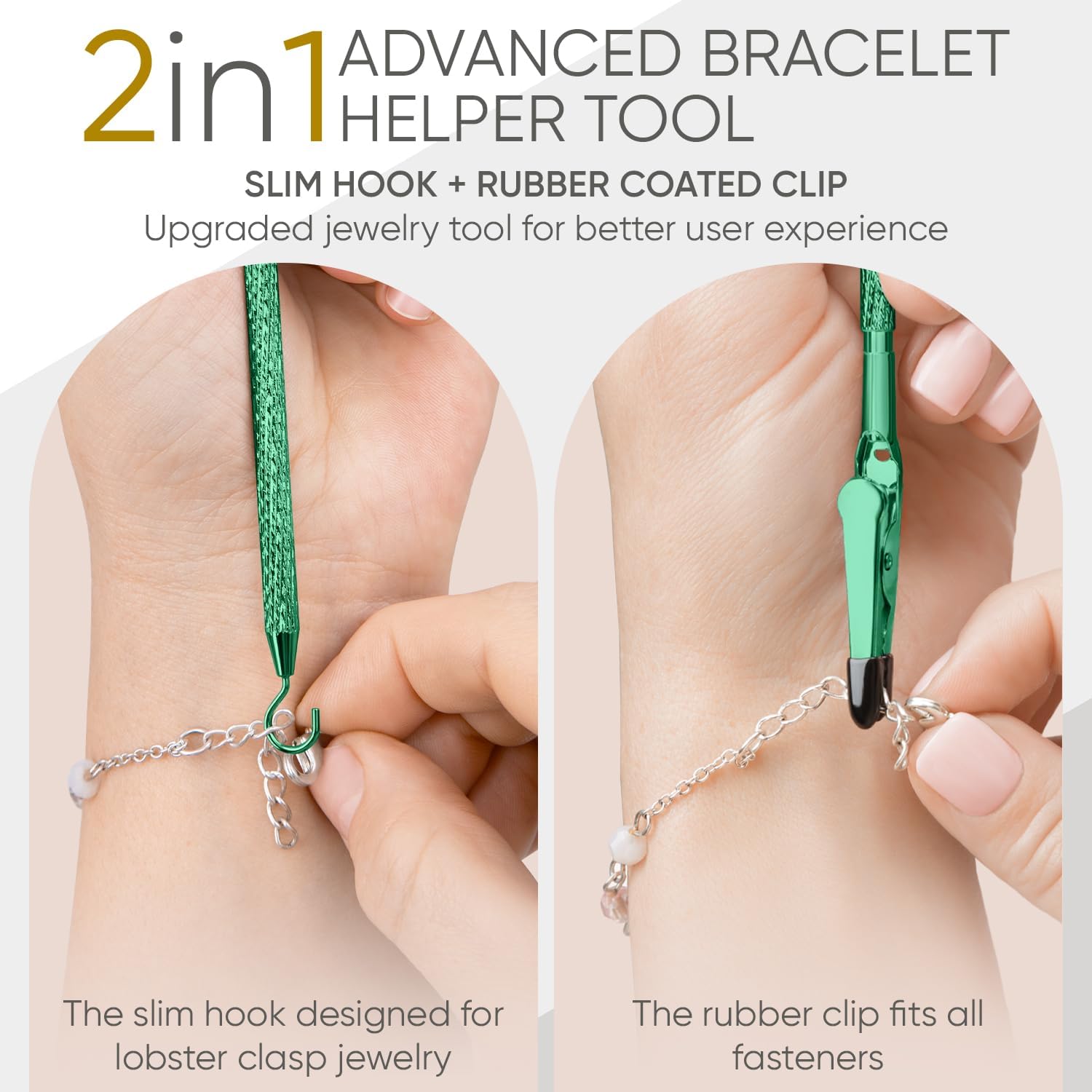 Bracelet Helper Tool with Hook - Fastener Helper Tool for Bracelet, Necklace, Jewelry, Watch - Teal, Emerald, Rose, Bundle - Image 4