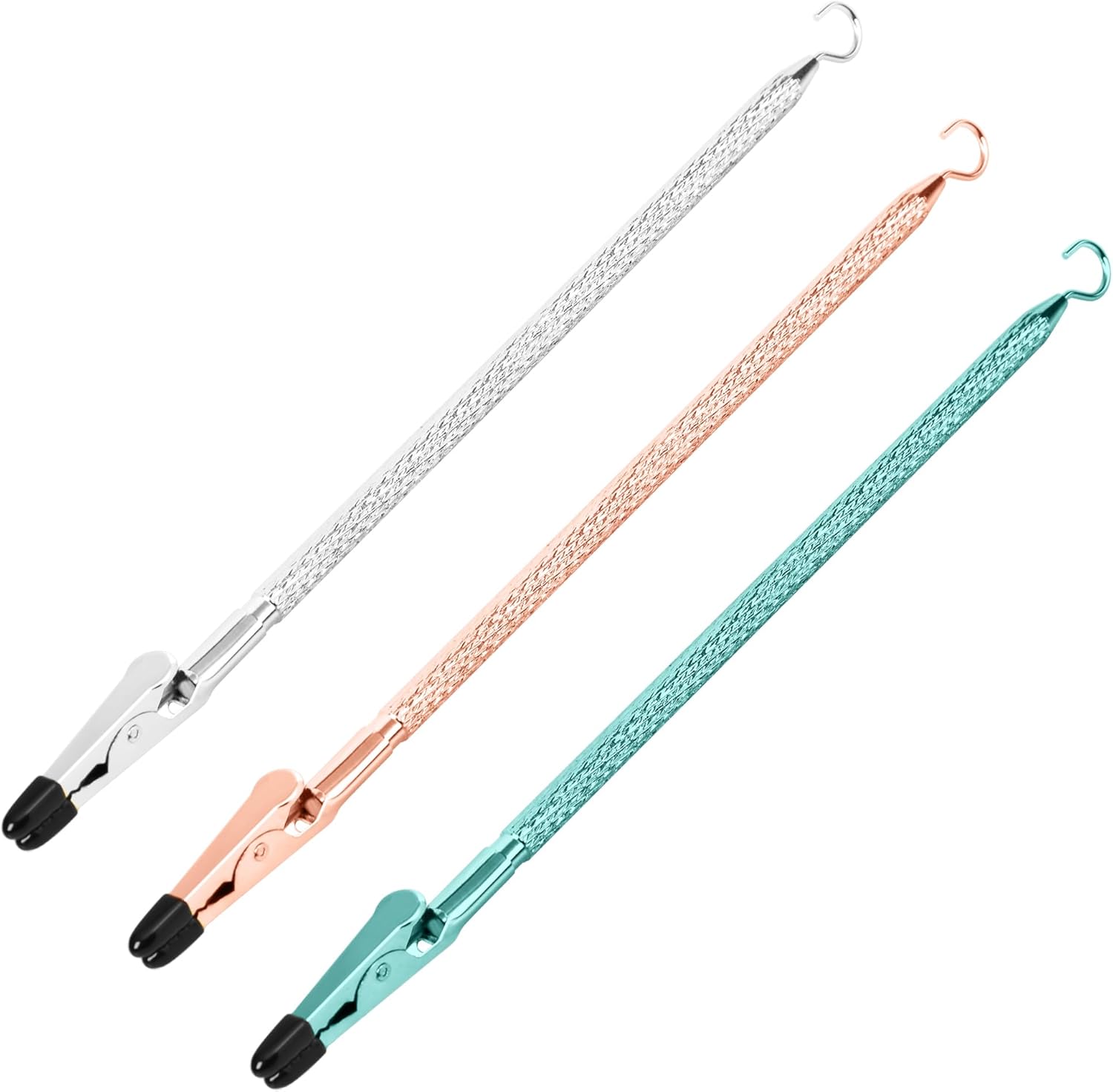 Bracelet Helper Tool with Hook - Fastener Helper Tool for Bracelet, Necklace, Jewelry, Watch - Silver, Rose, Teal, Bundle - Image 1