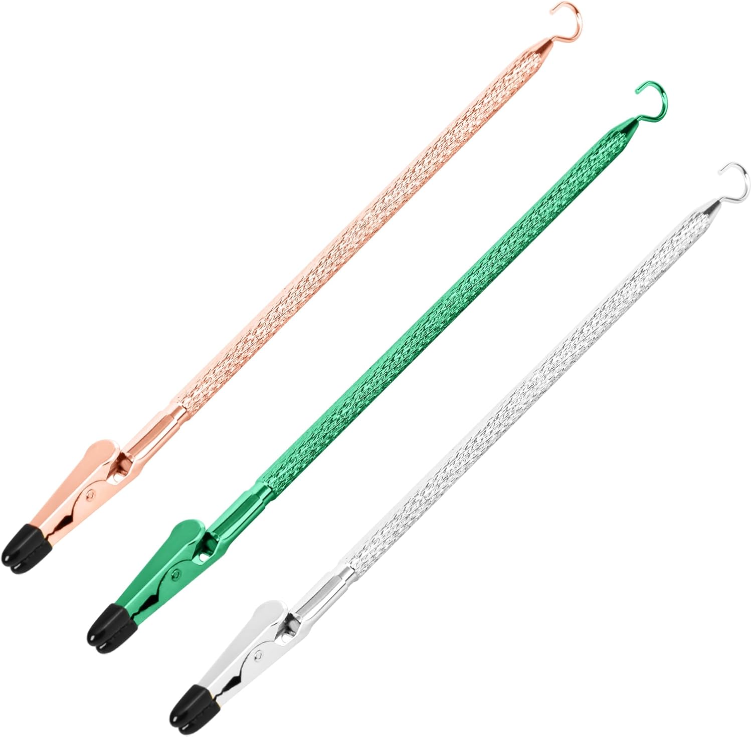 Bracelet Helper Tool with Hook - Fastener Helper Tool for Bracelet, Necklace, Jewelry, Watch - Rose, Emerald, Silver, Bundle - Image 1
