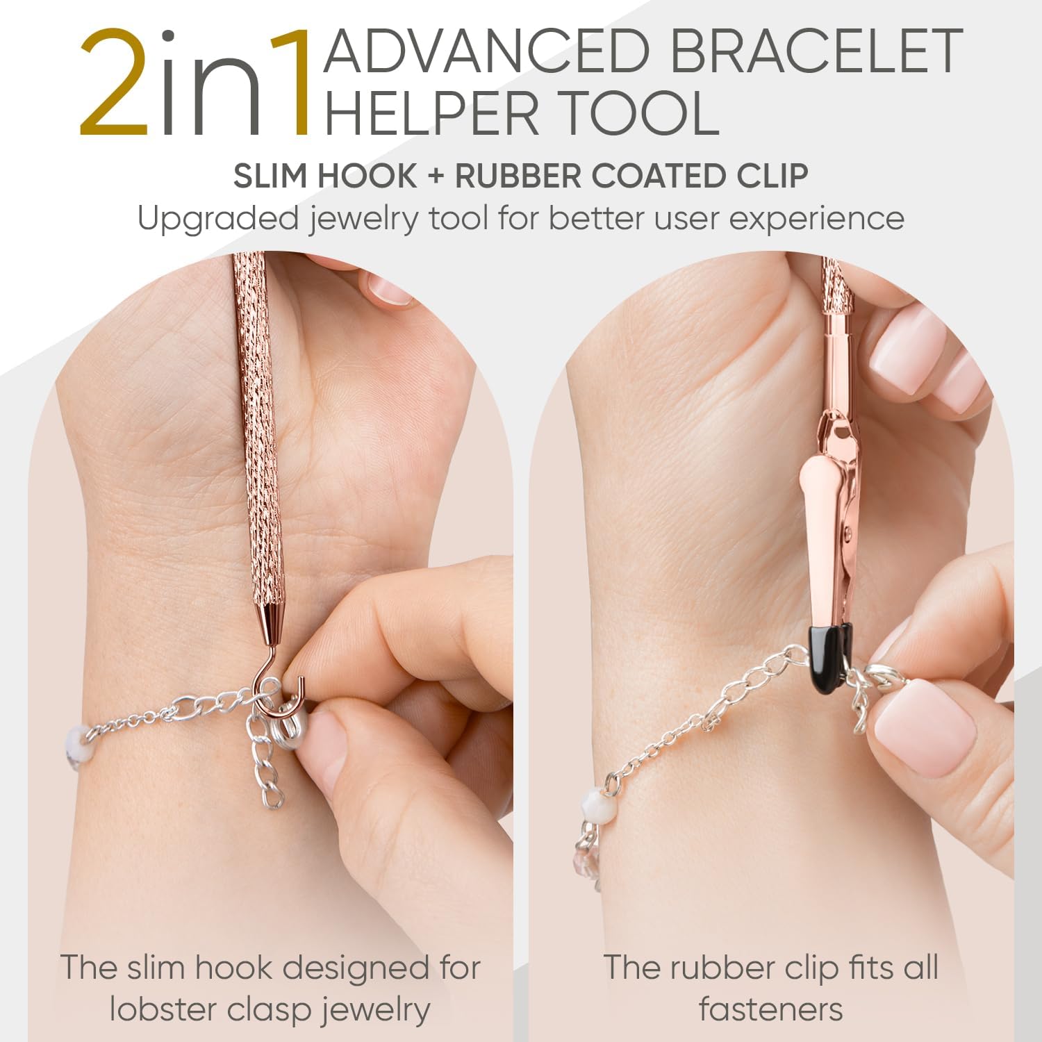 Bracelet Helper Tool with Hook - Fastener Helper Tool for Bracelet, Necklace, Jewelry, Watch - Rose, Emerald, Silver, Bundle - Image 3