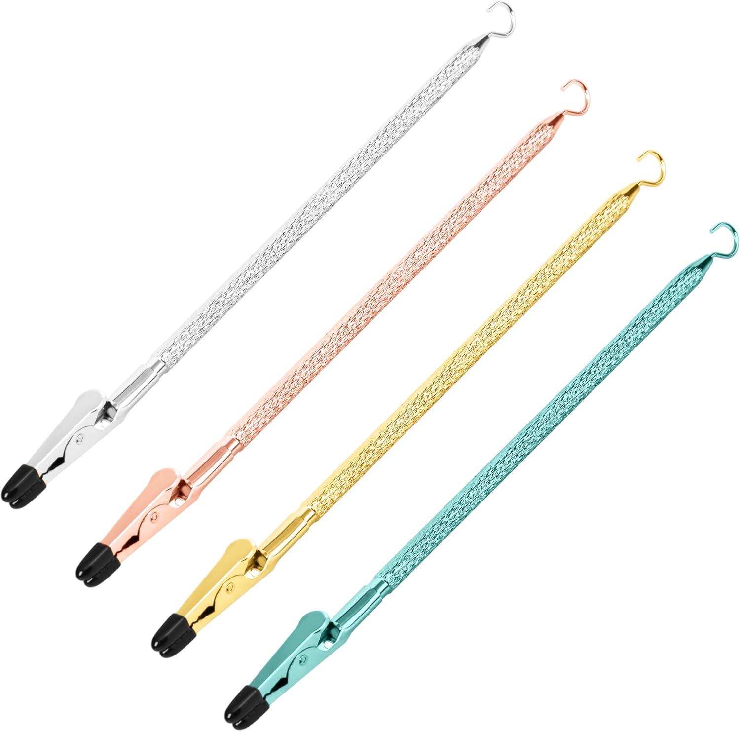 Bracelet Helper Tool with Hook - Fastener Helper Tool for Bracelet, Necklace, Jewelry, Watch - Silver, Rose, Gold, Teal, Bundle - Image 1