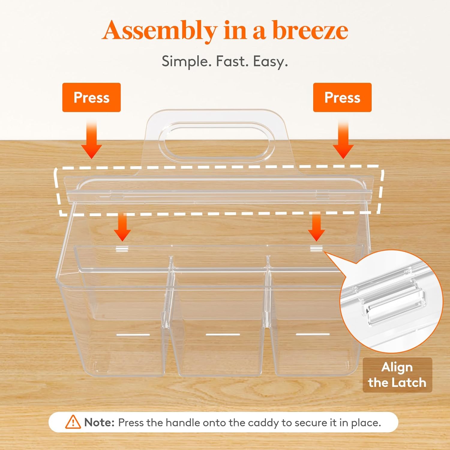 2 Pcs Plastic Caddy Organizer with Handle, Portable Art Supply Storage for Craft Supplies, Cosmetics, Holds Pencil, Crayon, Brhes, Hair Product, Dorm Shower Caddy, Clear, 25 x 15x 17cm - Image 8