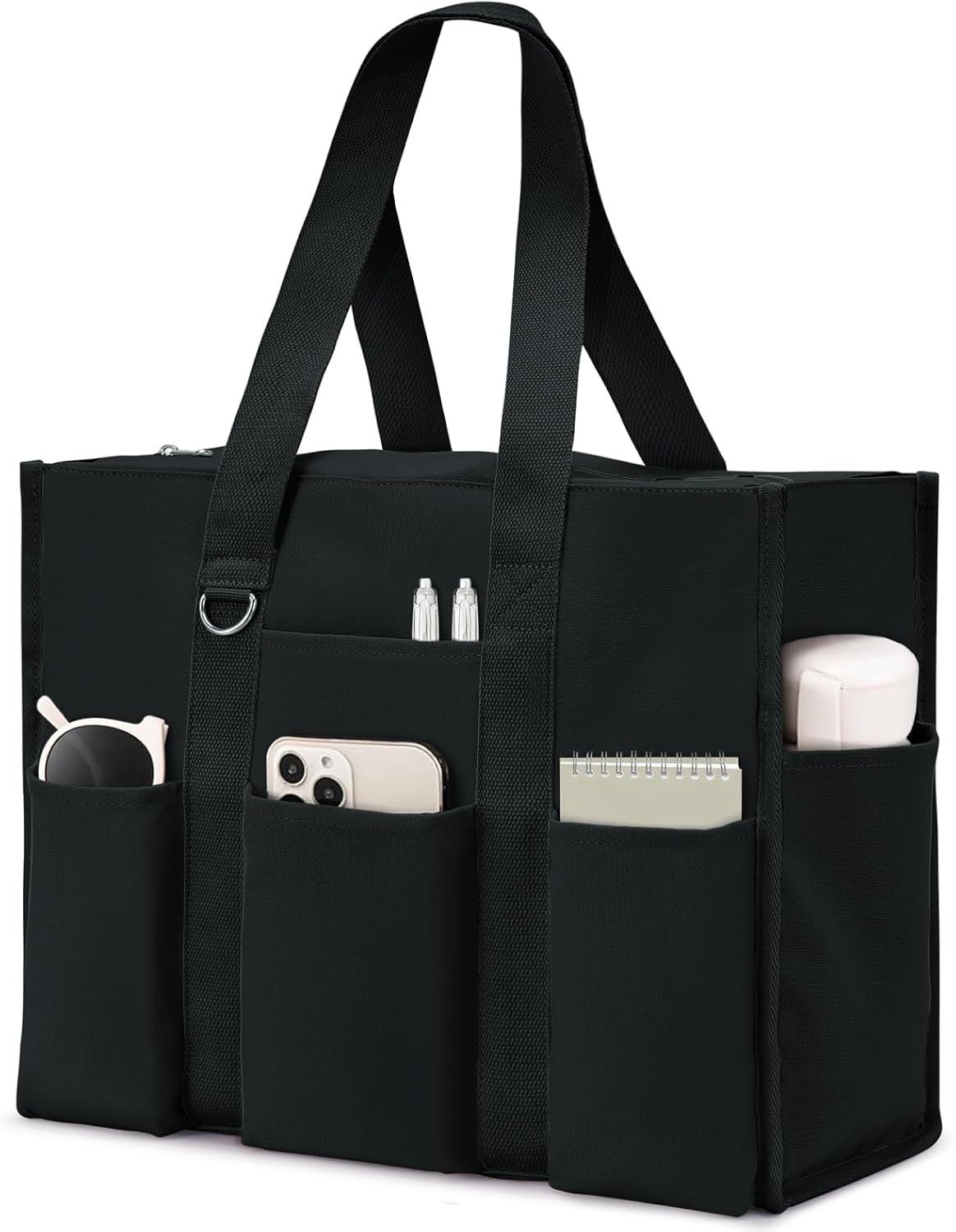 Large Tote Bag for Women Waterproof with 12 Pockets Top Zipper Closure Utility Teacher Nurse Bags for Work School - Image 1