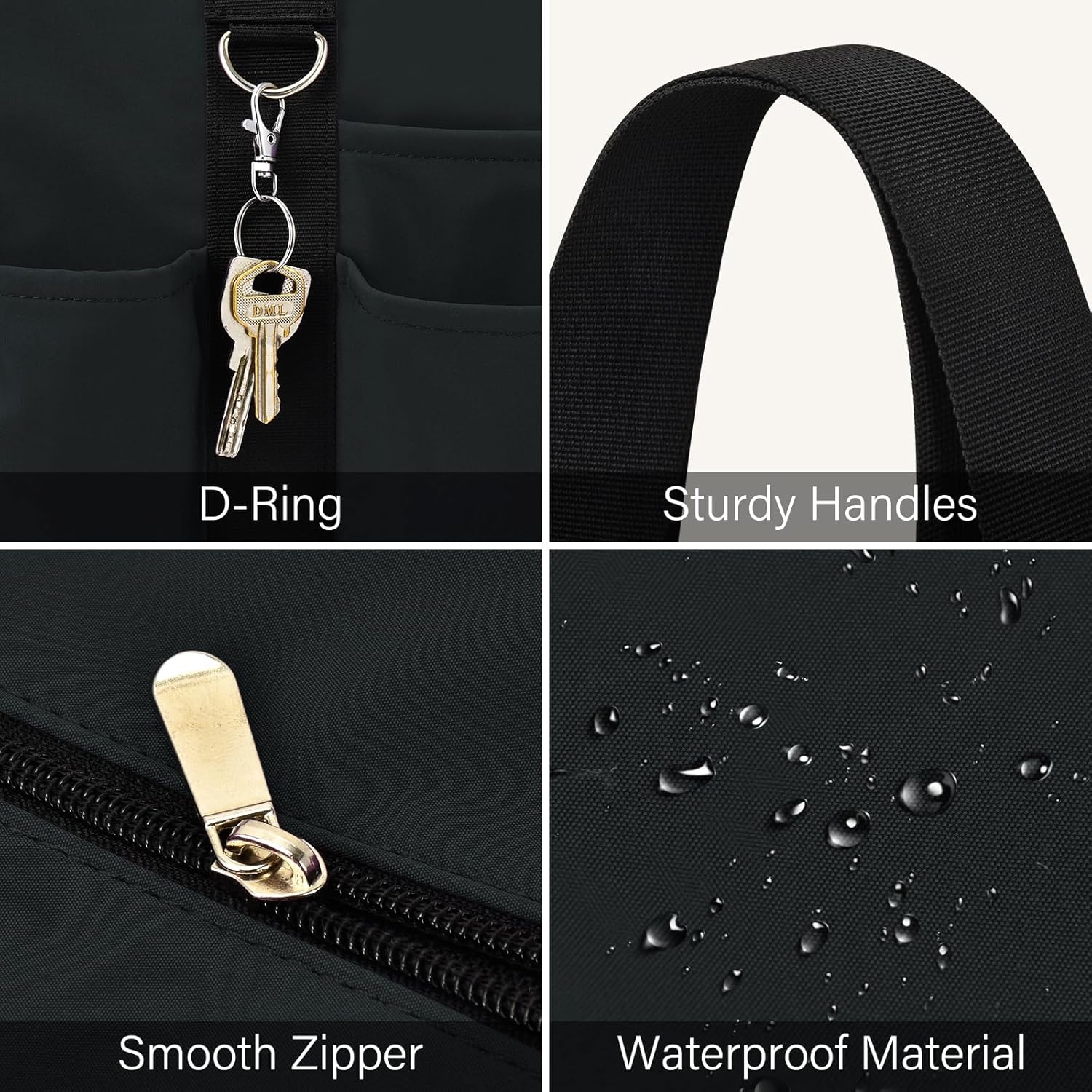 Large Tote Bag for Women Waterproof with 12 Pockets Top Zipper Closure Utility Teacher Nurse Bags for Work School - Image 4