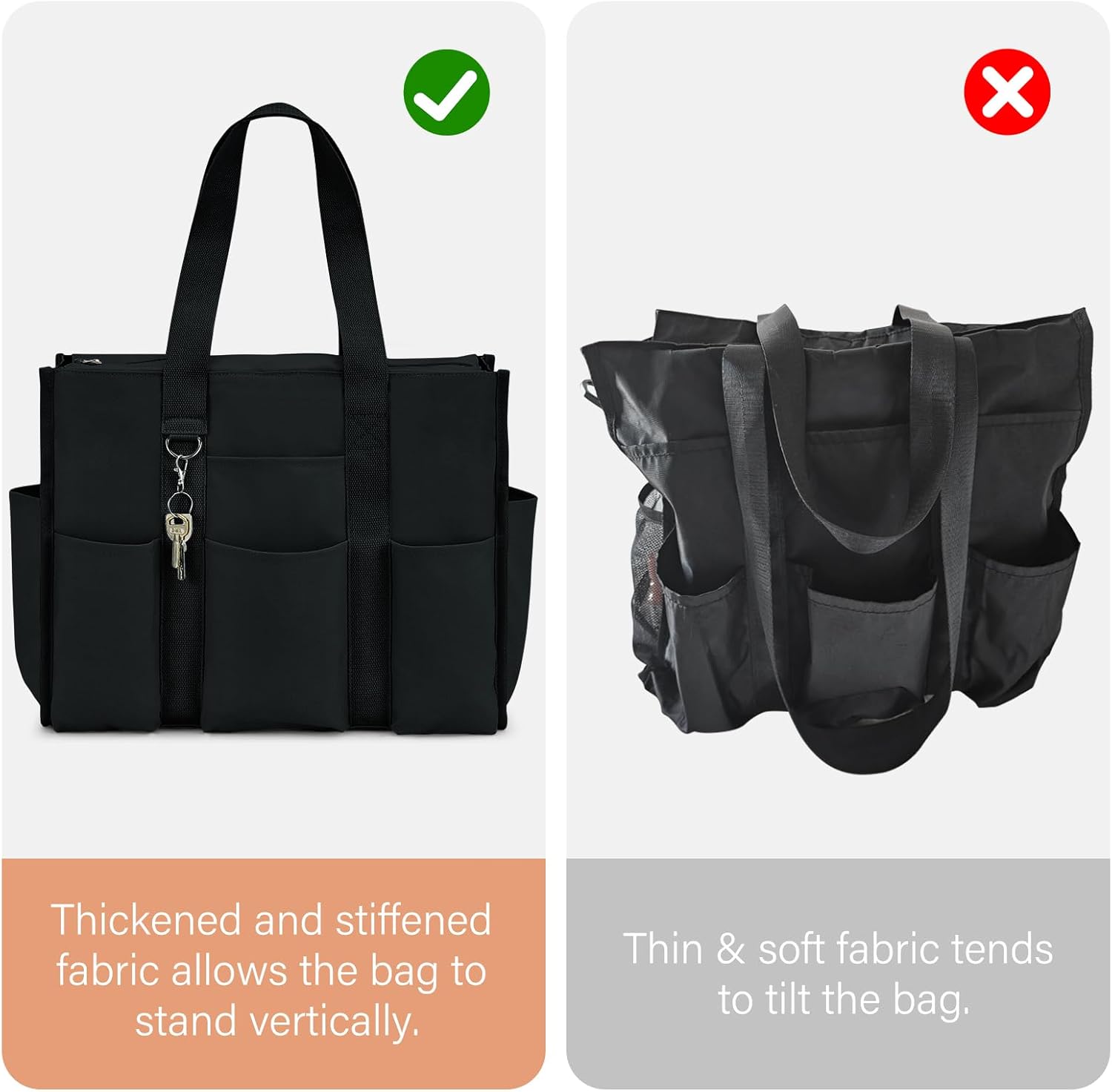Large Tote Bag for Women Waterproof with 12 Pockets Top Zipper Closure Utility Teacher Nurse Bags for Work School - Image 7