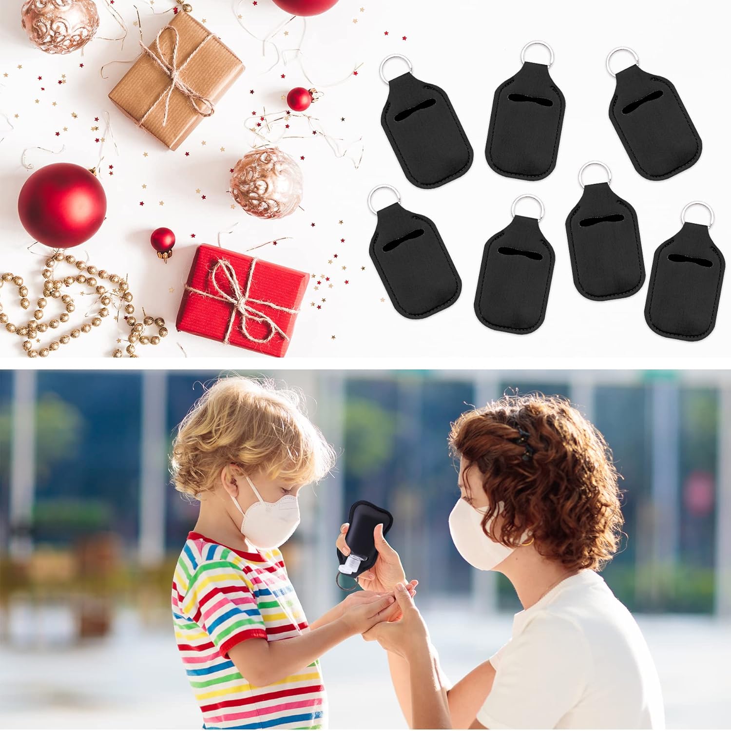 60 Pieces Hand Sanitizer Holder Empty Travel Size Bottles Set Including 30 Pieces Clear Refillable Bottles and 30 Pieces Black Hand Sanitizer Holders for Keychain Backpack and Purse - Image 6