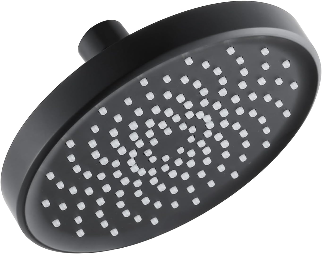 Shower Head High Pressure Rain, Luxury Bathroom Showerhead with Adjustable Angles, Anti-Clogging Silicone Nozzles - 6 Inch Round, Matte Black - Image 1