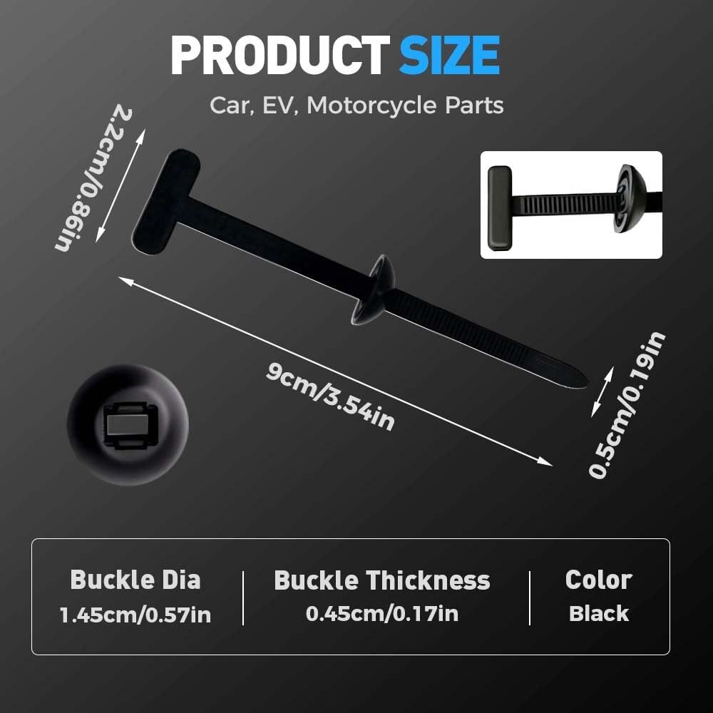Nylon Universal Cable Tie Buckle,Zipper Clips Cable Tie Buckle Zip Tie,Self-Locking Nylon Zip Ties Holder,Multipurpose Plastic Cable Ties Buckles Tool for Car Daily Repair (50PCS) - Image 2