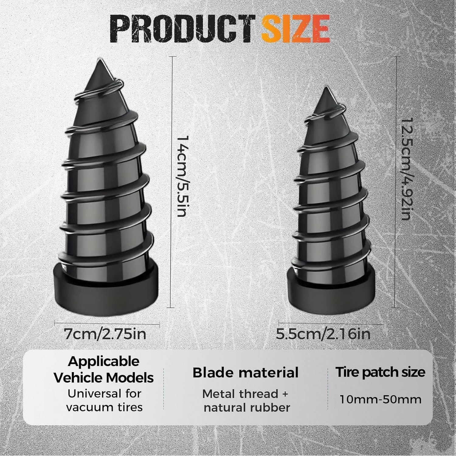 Tire Repair Rubber Nails Kit with 2 Sizes,2026 Tire Repair Tools for Car,Motorcycle,Bike,Tire Repair Screws,Screw in Tire Repair Plugs with Screwdriver (40PC) - Image 5