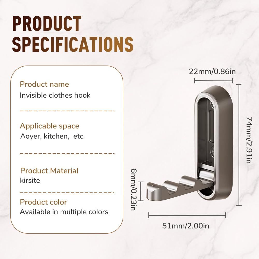 Folding Coat Hooks,Retractable Wall Closet Hooks,Heavy Duty Hook Bathroom Towel Hooks Robe Hooks Wall Mounted for Hanging Coat Towels Clothes (Brown) - Image 2