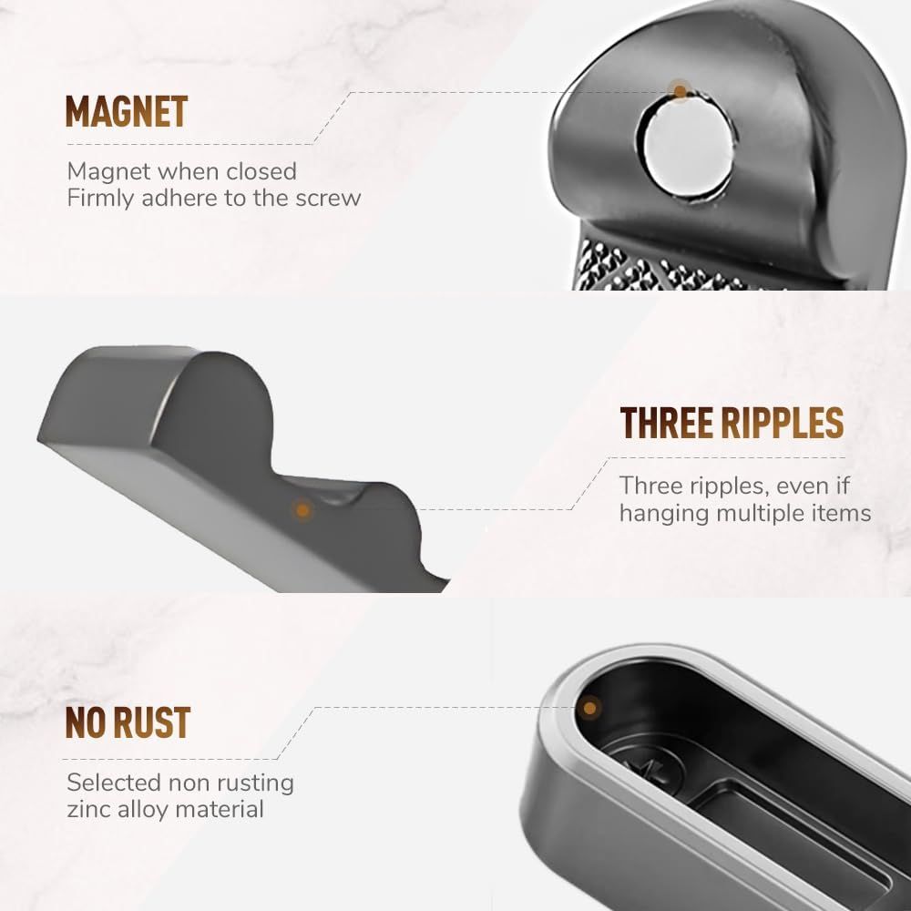 Folding Coat Hooks,Retractable Wall Closet Hooks,Heavy Duty Hook Bathroom Towel Hooks Robe Hooks Wall Mounted for Hanging Coat Towels Clothes (Brown) - Image 5