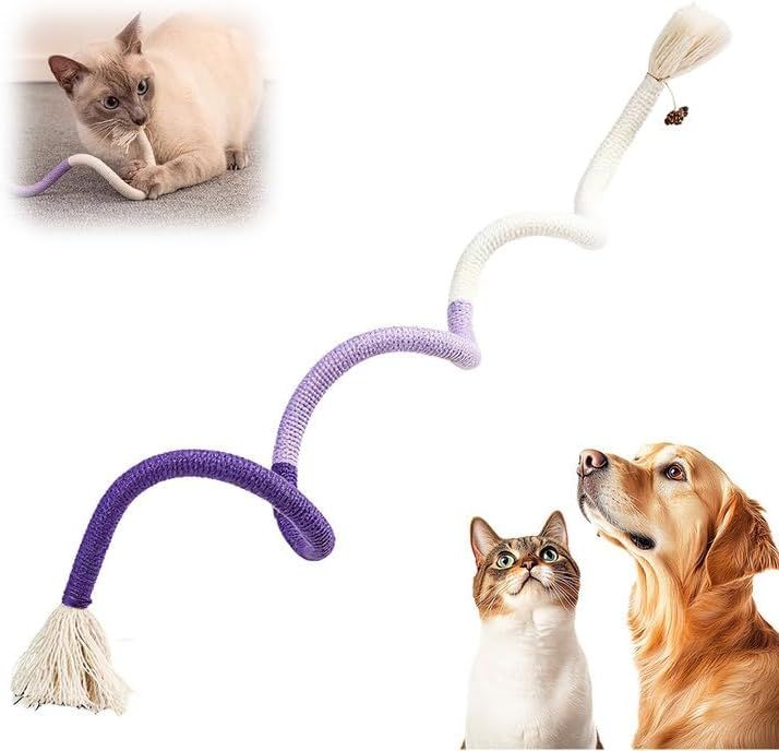 Cat Chew Rope Toy,Interactive Cat Toys for Indoor Cats,Catnip Toys for Bored Indoor Adult Cats,Cat Enrichment Toys,Teeth Cleaning Toy for Kittens All Breeds 23.6in (Purple) - Image 1