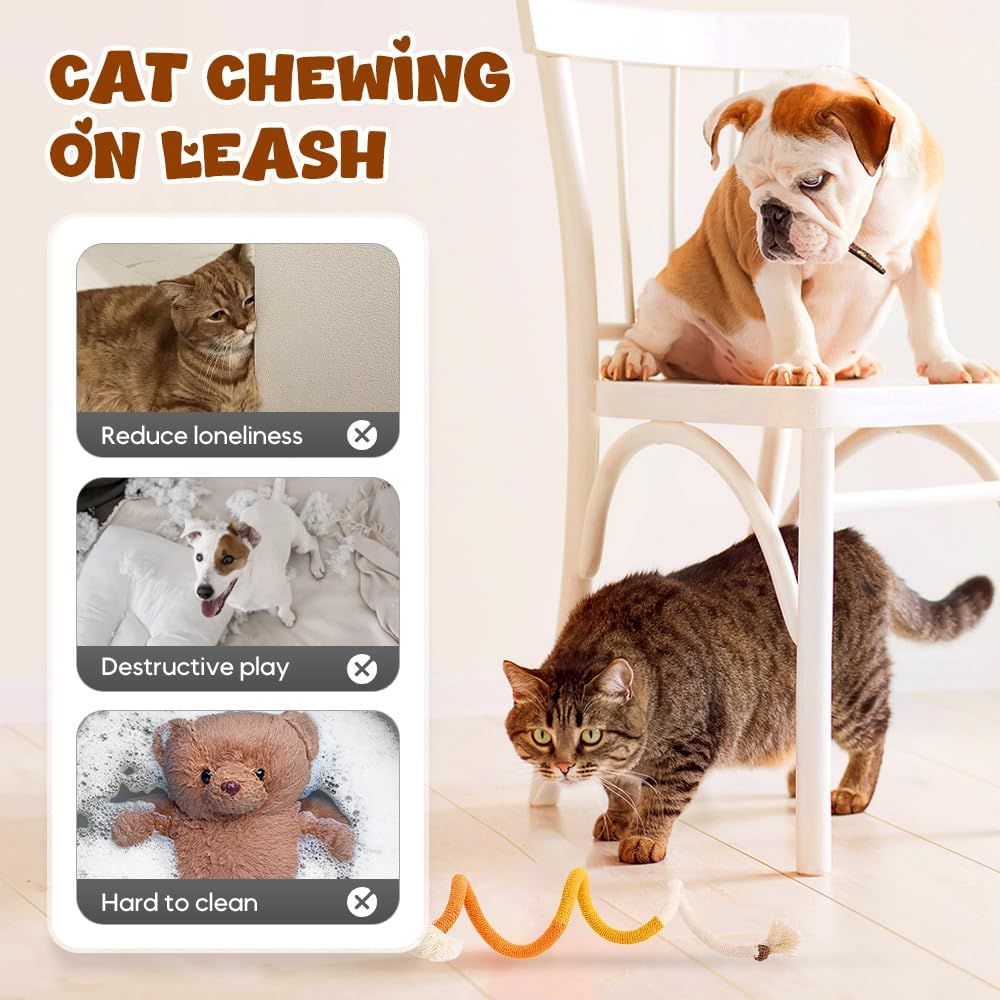 Cat Chew Rope Toy,Interactive Cat Toys for Indoor Cats,Catnip Toys for Bored Indoor Adult Cats,Cat Enrichment Toys,Teeth Cleaning Toy for Kittens All Breeds 23.6in (Purple) - Image 3