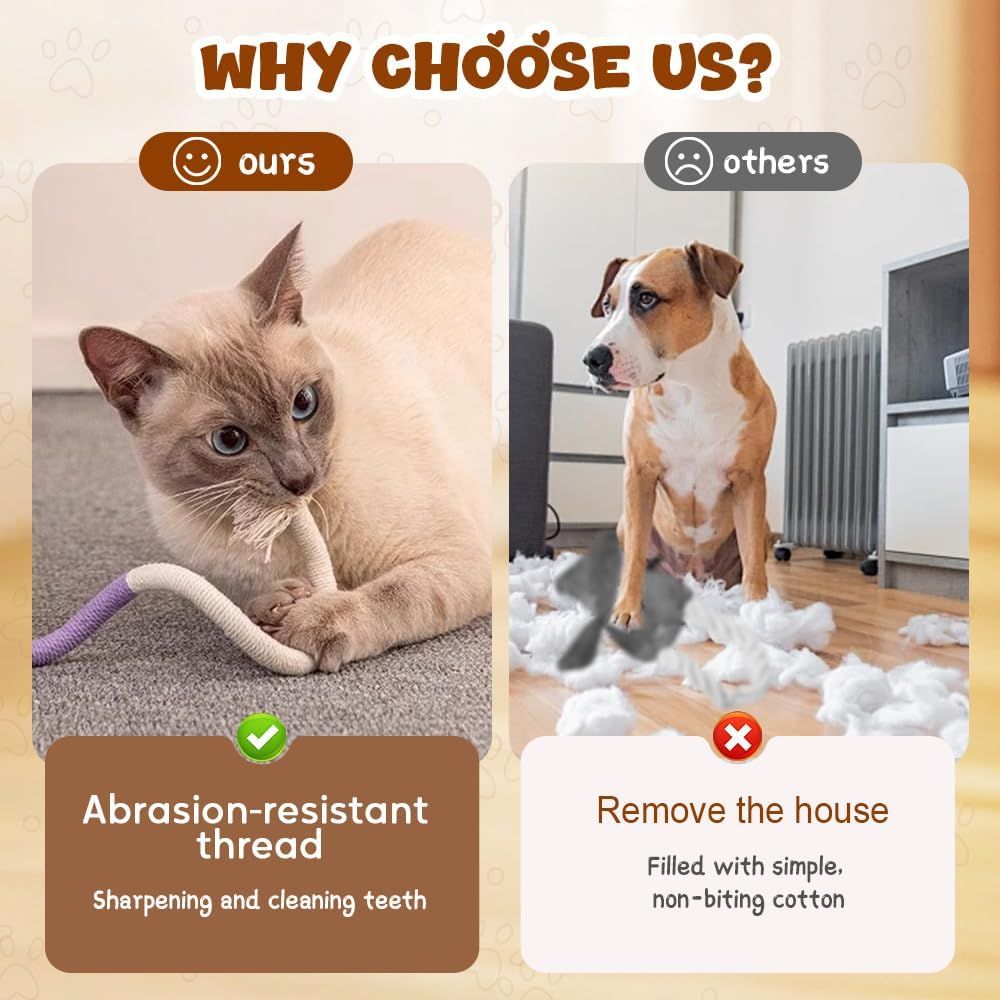 Cat Chew Rope Toy,Interactive Cat Toys for Indoor Cats,Catnip Toys for Bored Indoor Adult Cats,Cat Enrichment Toys,Teeth Cleaning Toy for Kittens All Breeds 23.6in (Purple) - Image 4