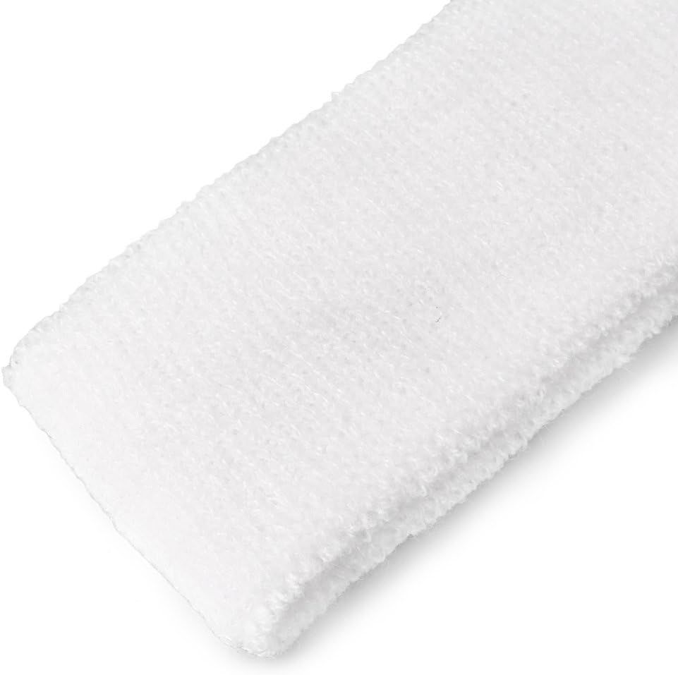 10 PCS White Unisex Sports Sweatband Headband Sweat Absorbing Terry Cloth Bands - Image 3