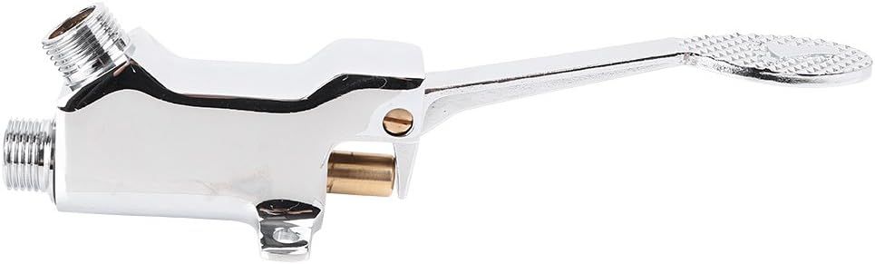 Single Foot Pedal Water Valve Copper Bathroom Faucet for Basin Water Tap Floor Mount Single Pedal Valve Silver - Image 4