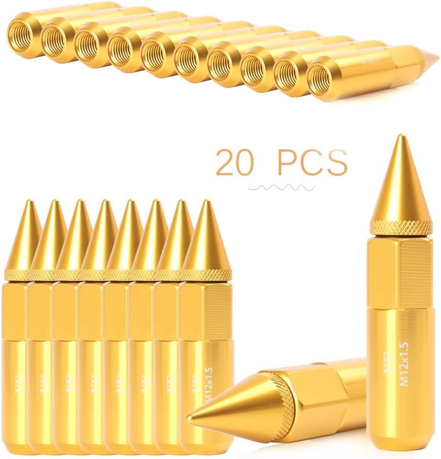 20Pcs Gold M12X1.5 60mm Extended Tuner Cap Spike Lug Nuts Set Compatible for Honda Acura Toyota Scion Subaru - Image 3