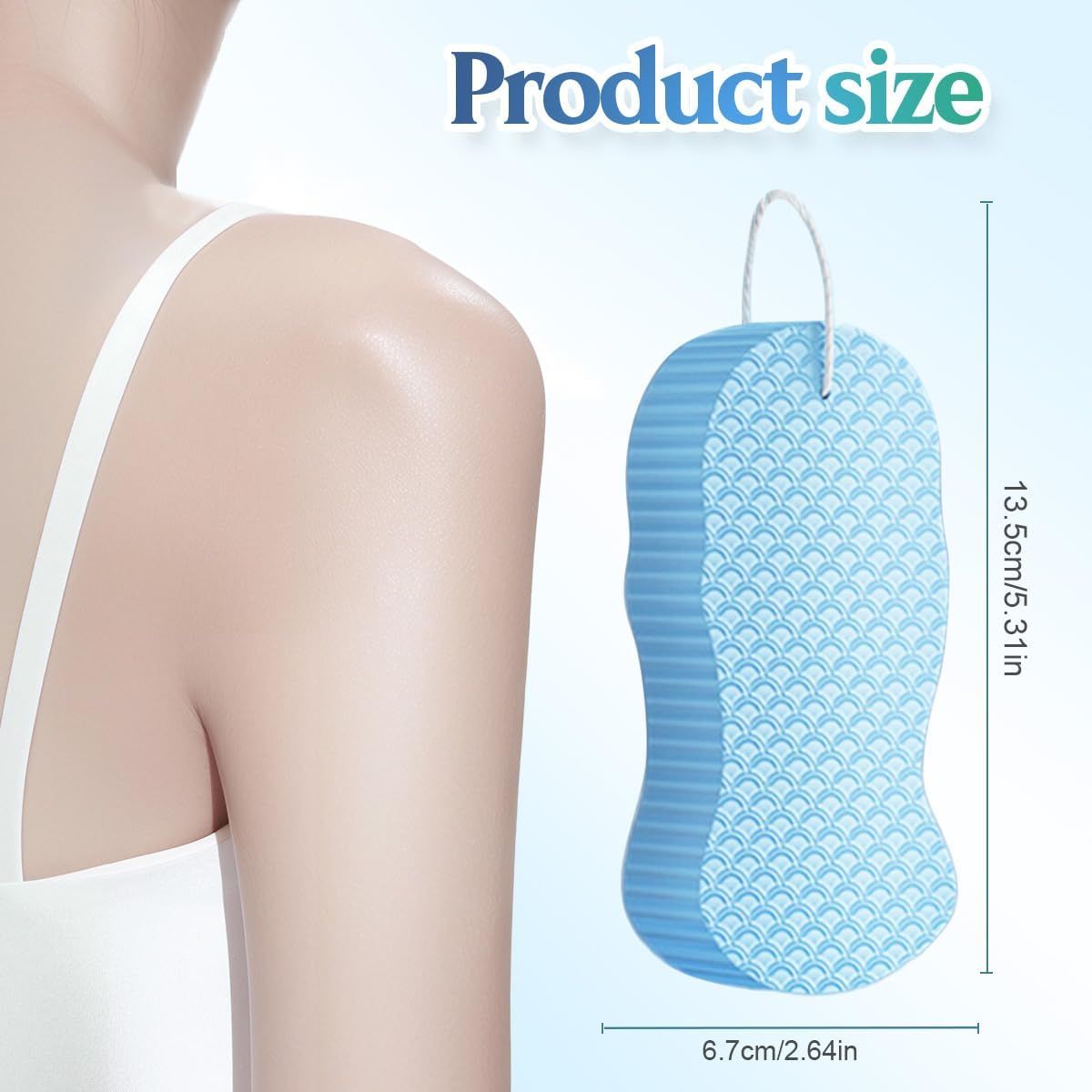 Magic Exfoliating Bath Sponge, Magic Exfoliating Body Scrubber Skin Friendly & Reusable for Adults Women and Men (4 Pcs) - Image 2