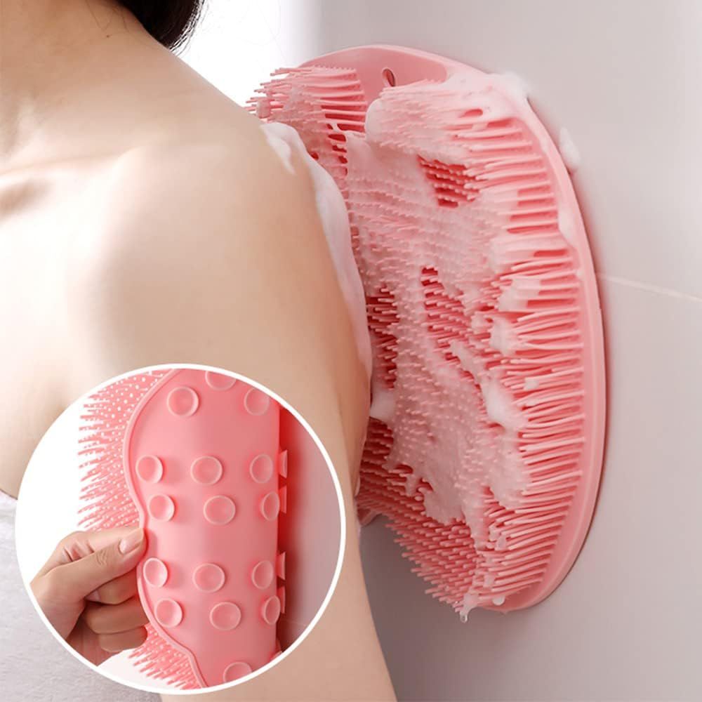 Shower Foot Scrubber Mat with Non-Slip Suction Cups, Foot Back Cleaning Pad Back Washer Exfoliating Bath Wash Pad, Wall Mounted Slip Suction Cups for Use in Cleaner Men and Women (Green) - Image 2