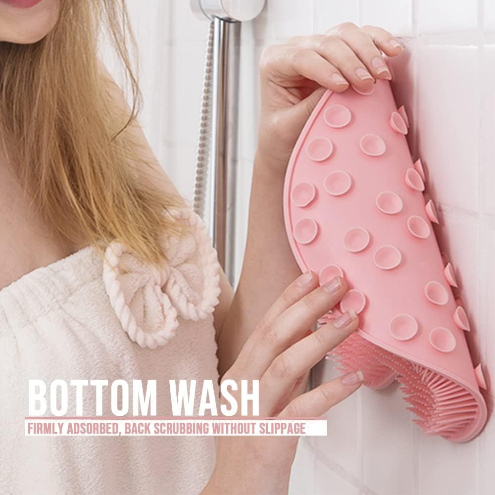 Shower Foot Scrubber Mat with Non-Slip Suction Cups, Foot Back Cleaning Pad Back Washer Exfoliating Bath Wash Pad, Wall Mounted Slip Suction Cups for Use in Cleaner Men and Women (Green) - Image 5