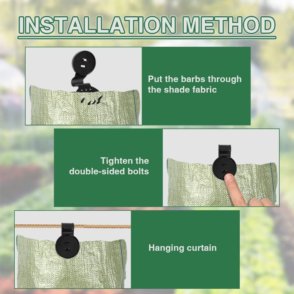 Shade Cloth Heavy Duty Lock Grip, 2023 New Shade Cloth Plastic Clips Windproof Awning Clamp Grip, Greenhouse Shade Cloth Fix Clamp Tent Clips Accessory for Garden Netting Sun Shade Net (Black-50 Pcs) - Image 4