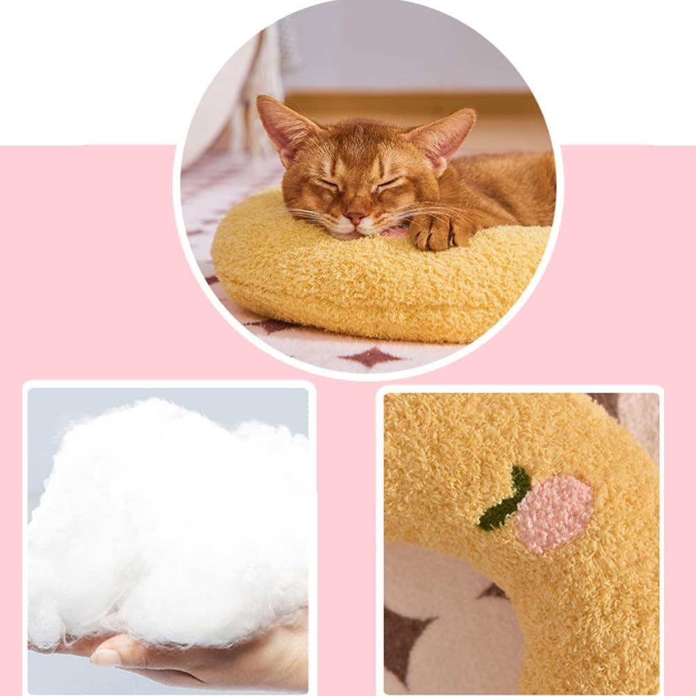Calming Pillow for Dogs, Pet U Shape Calming Pillow Pet Neck Pillow Dog Calming Pillow for Small Dogs, Ultra Soft Fluffy Pet Calming Toy for Joint Relief Sleeping Improve Machine Washable (Blue-1) - Image 2