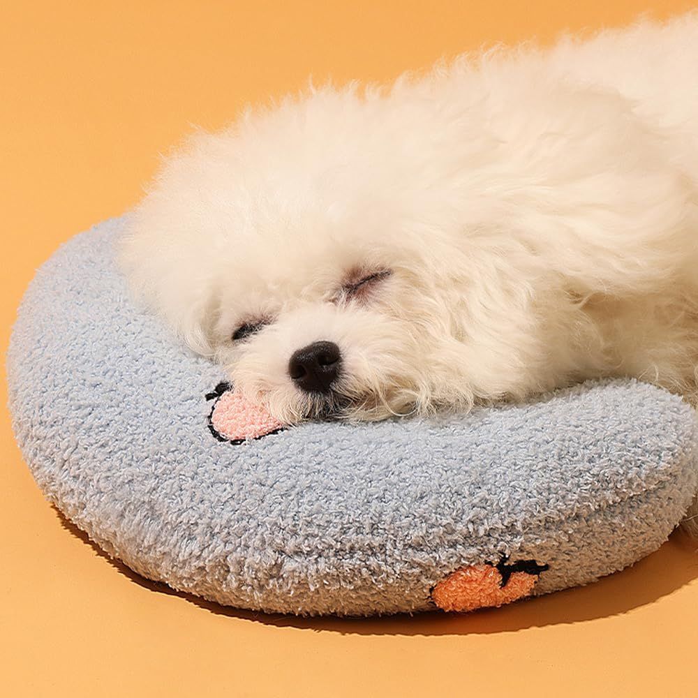 Calming Pillow for Dogs, Pet U Shape Calming Pillow Pet Neck Pillow Dog Calming Pillow for Small Dogs, Ultra Soft Fluffy Pet Calming Toy for Joint Relief Sleeping Improve Machine Washable (Blue-1) - Image 4
