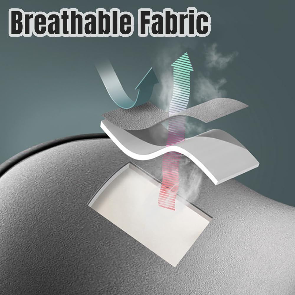 Car Headrest & Lumbar Support Cushion, Ergonomic Car Seat Headrest & Lumbar Cushion with Adjustable Strap for Neck Back Pain Relief, Car Head Rest and Lumbar Pillow Set (Black) - Image 3