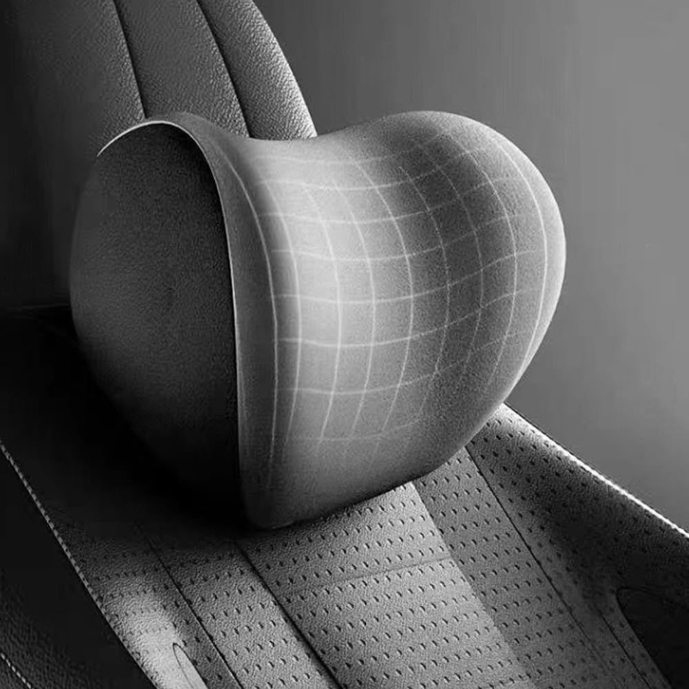 Car Headrest & Lumbar Support Cushion, Ergonomic Car Seat Headrest & Lumbar Cushion with Adjustable Strap for Neck Back Pain Relief, Car Head Rest and Lumbar Pillow Set (Black) - Image 4