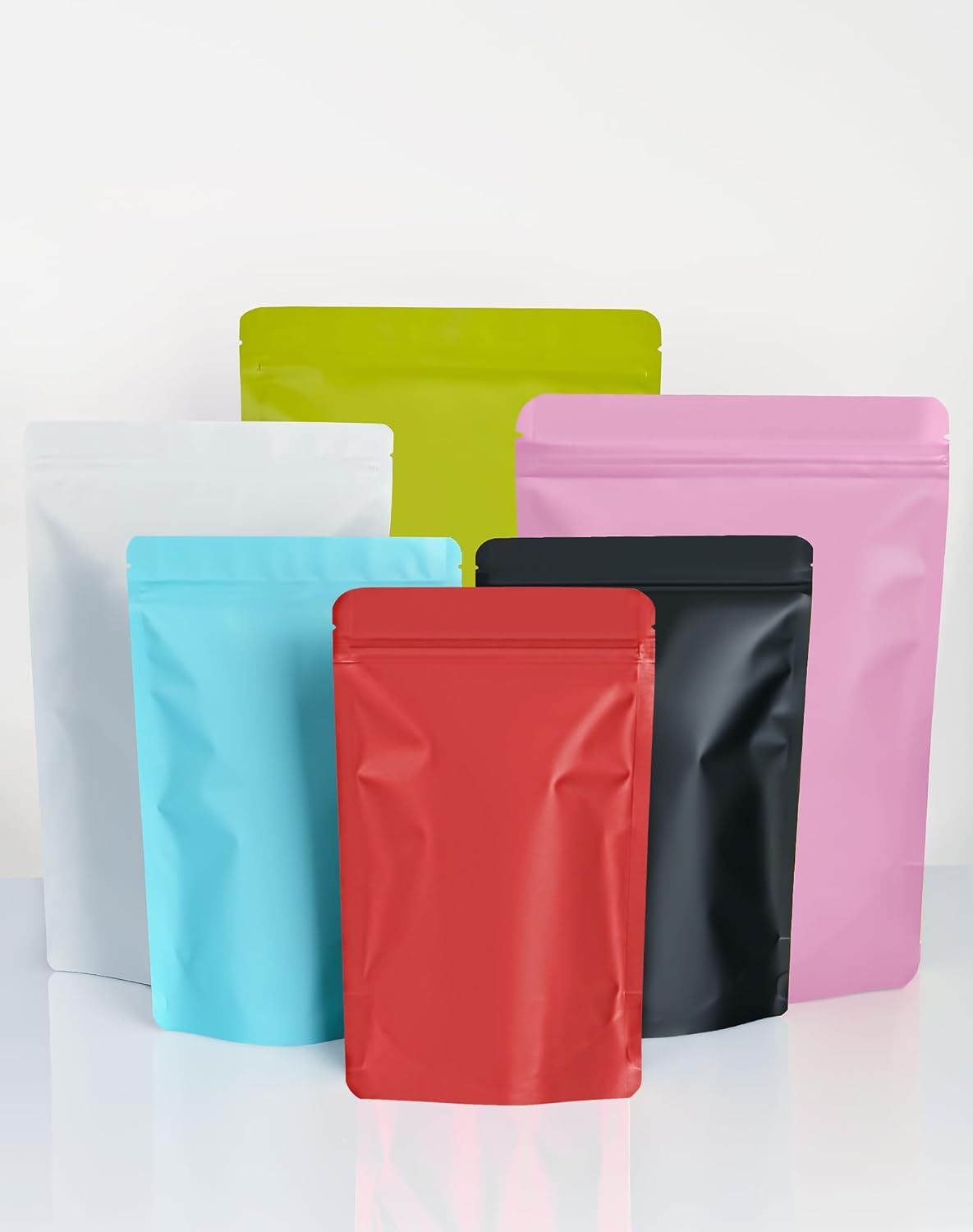 100 Pack Resealable Stand Up Bags,7.9