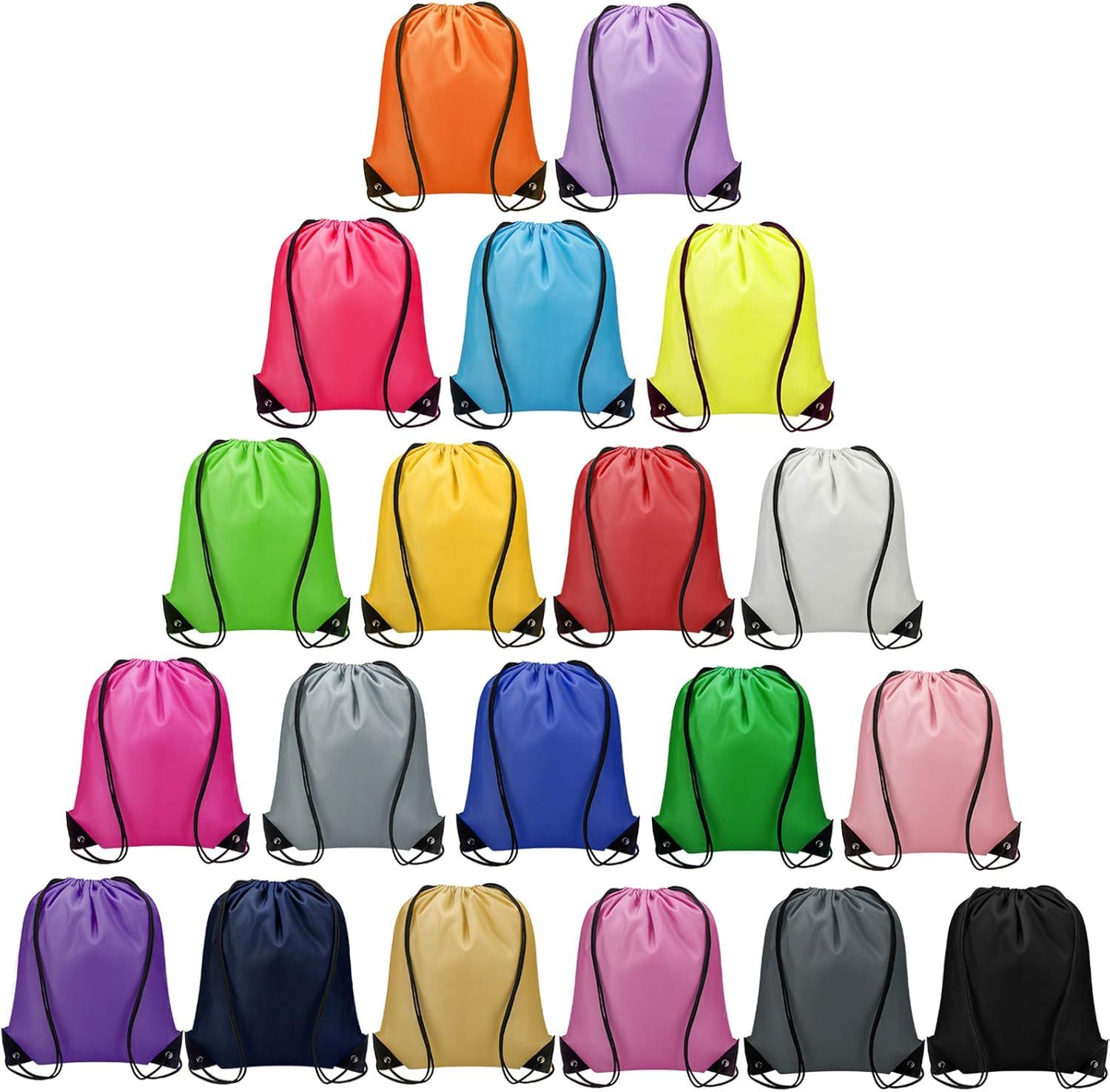 100 Pcs Drawstring Bags Bulk - Lightweight Drawstring Backpack, Cinch Bag for Party Sport Gym Trip Gift - 20 Colors - Image 1
