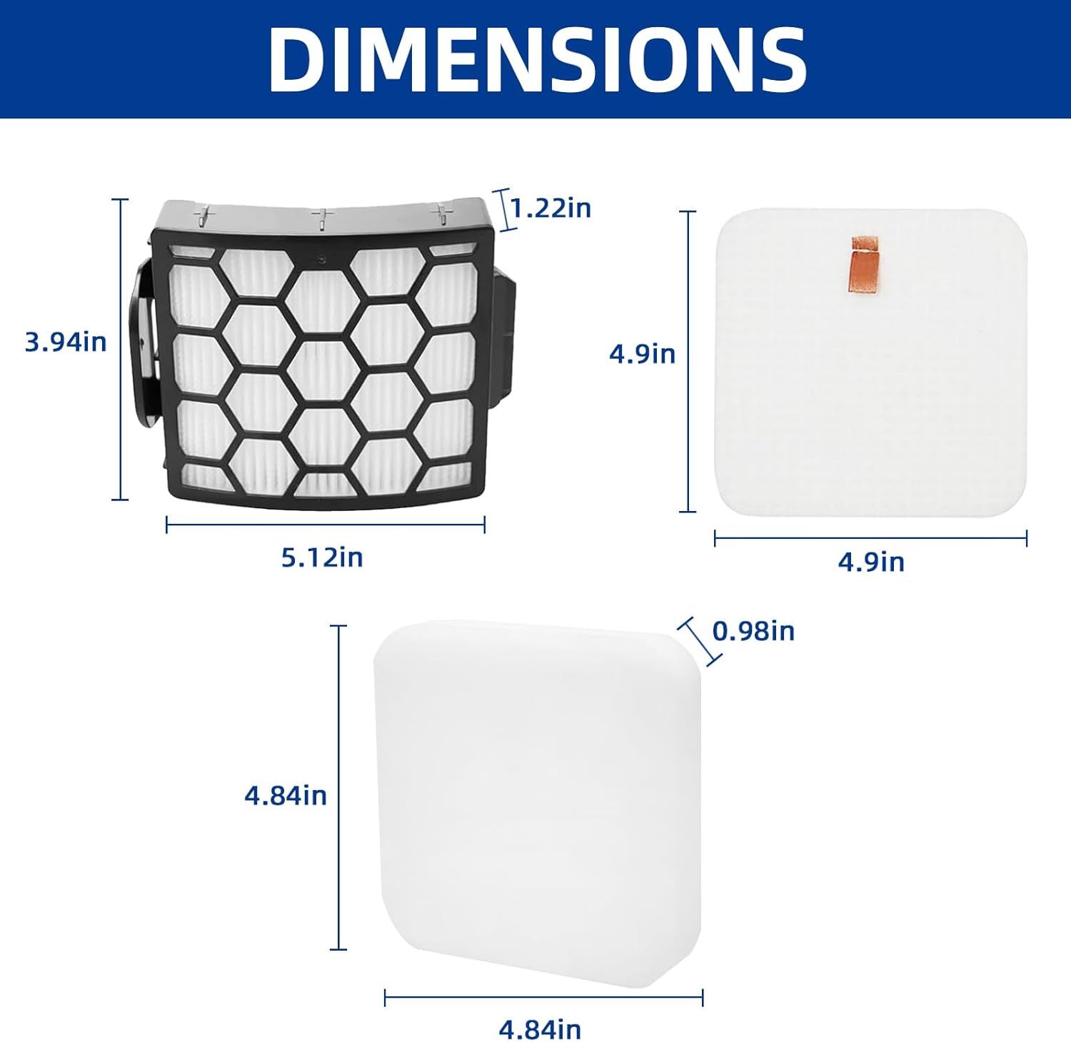 LA802 LA702 LA502 Filters Compatiable With Shark LA700, LA322,LA301,LA300, LA455, LA360 Rotator Lift-Away ADV DuoClean PowerFins Upright Vacuum - Part#XHF320 & XFFK320 - Image 2